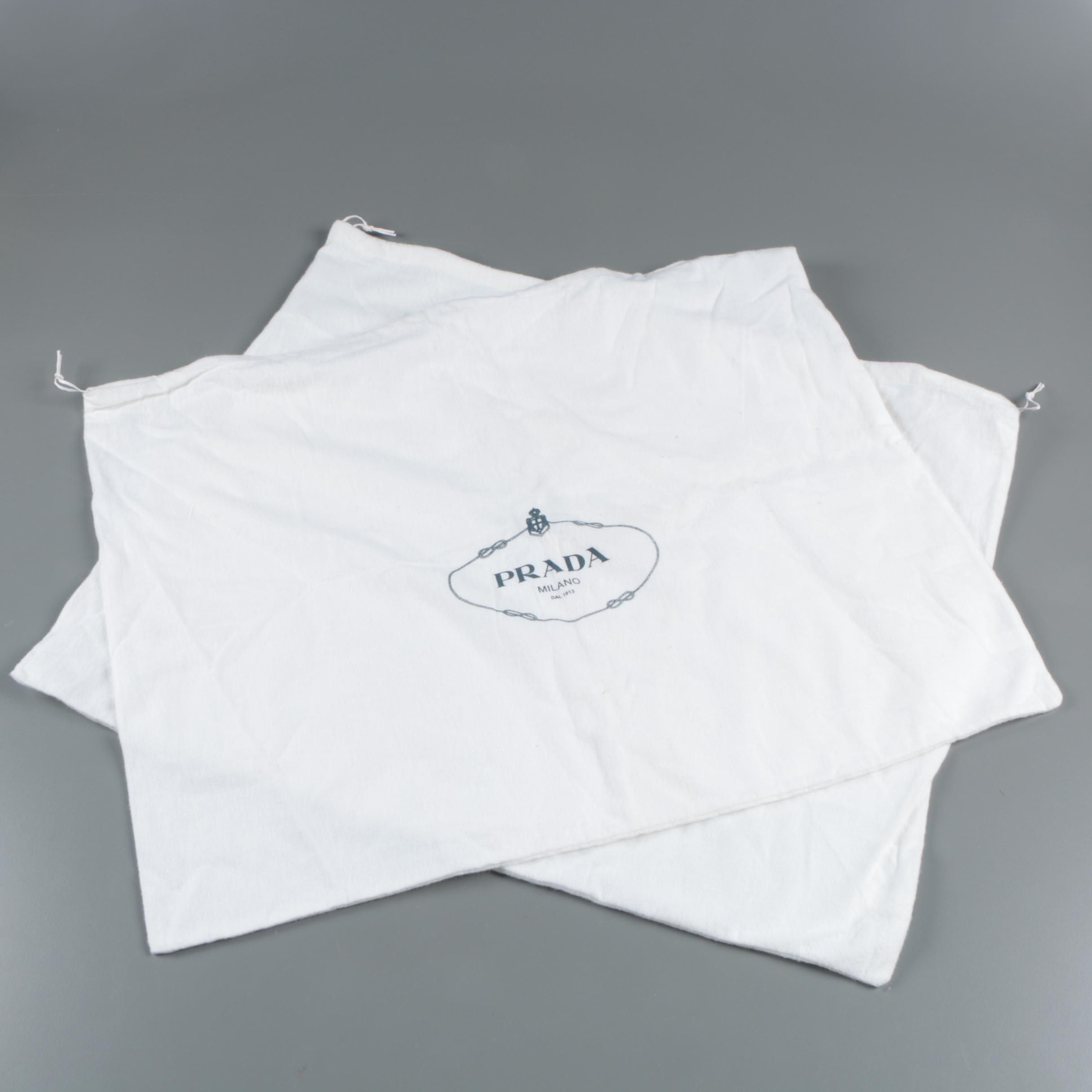 Prada Off-White Drawstring Dust Bags/Covers