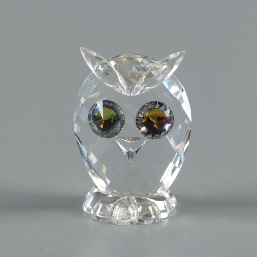 Retired Swarovski Crystal Owl Figurine Designed by Max Schreck