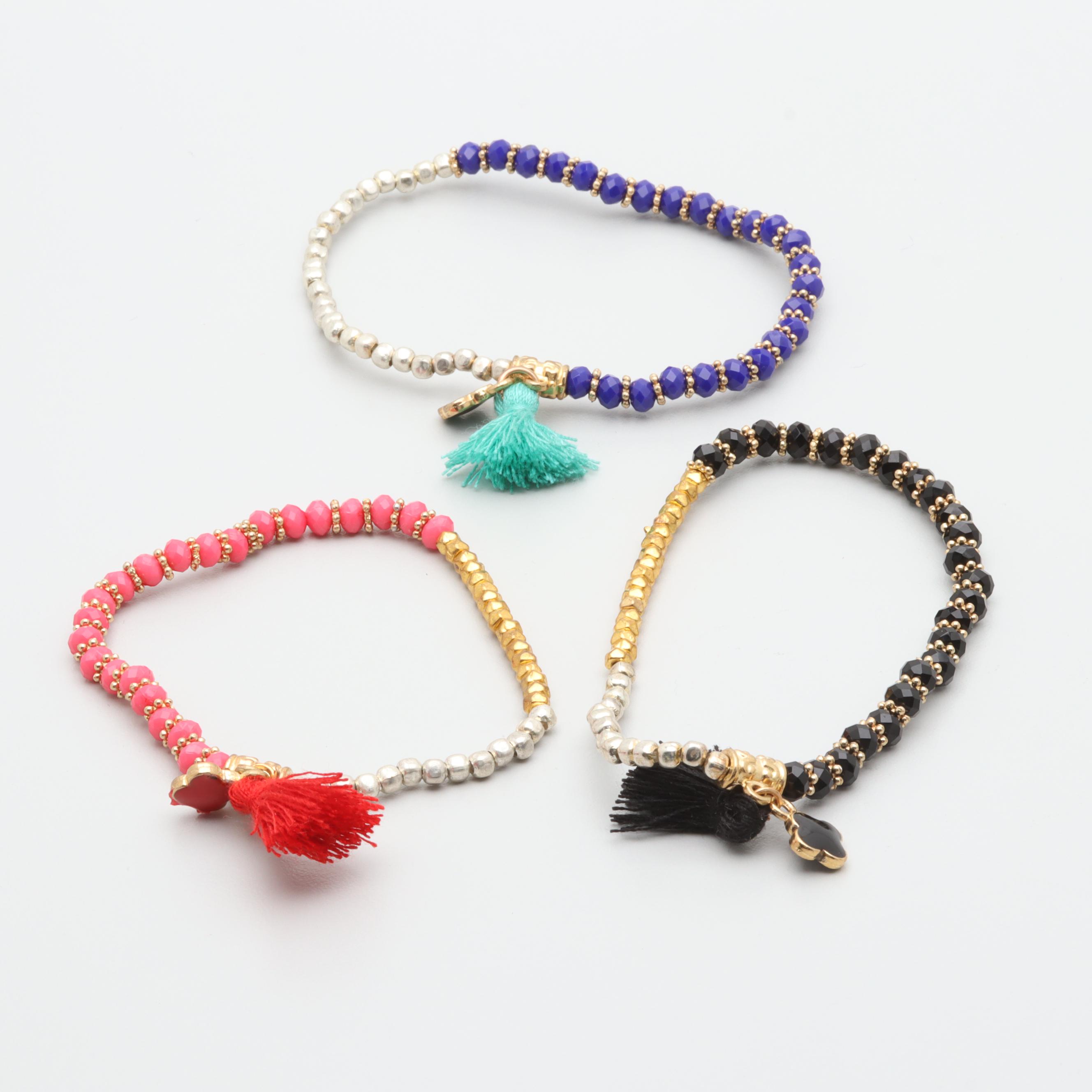 Beaded Glass Stretch Bracelets