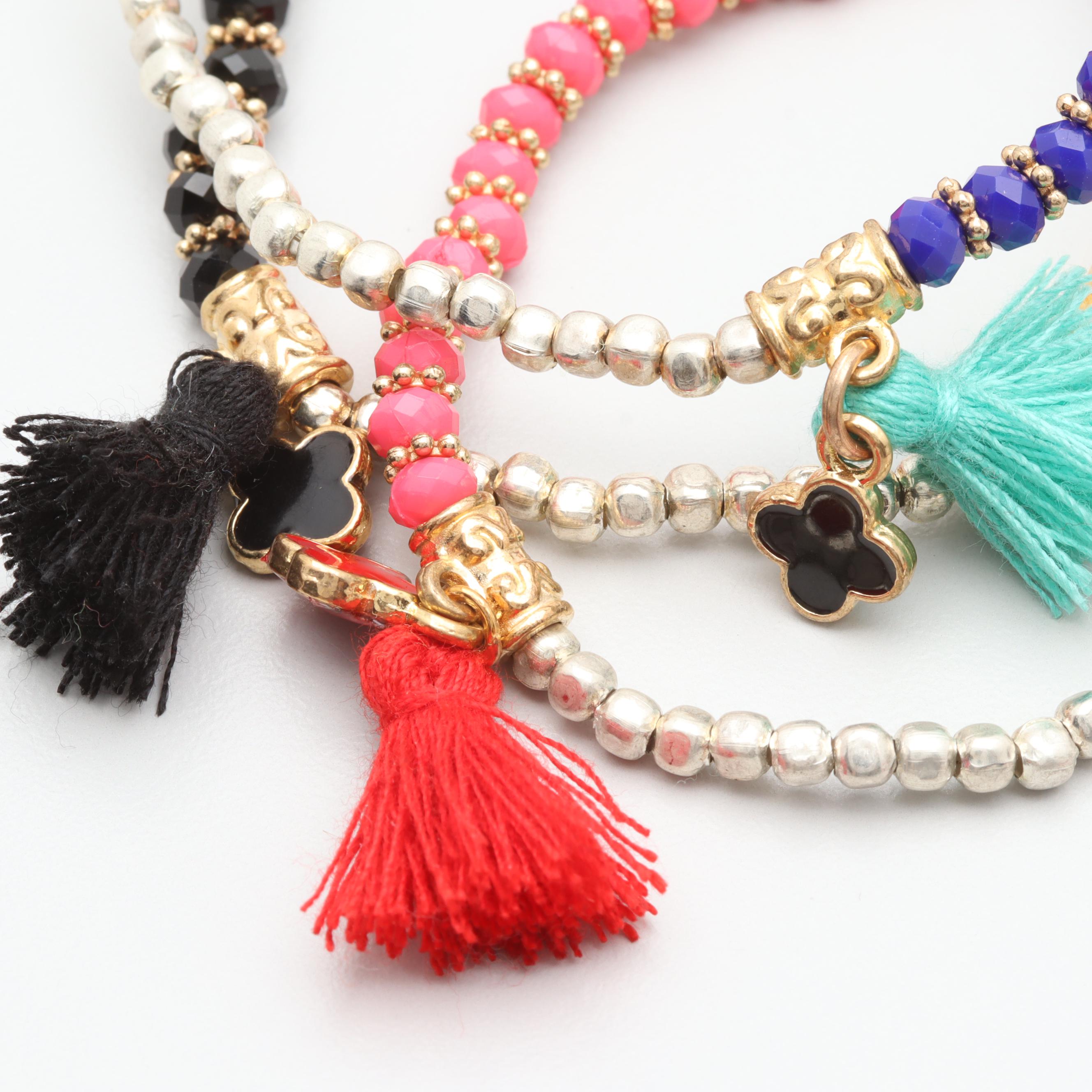 Beaded Glass Stretch Bracelets