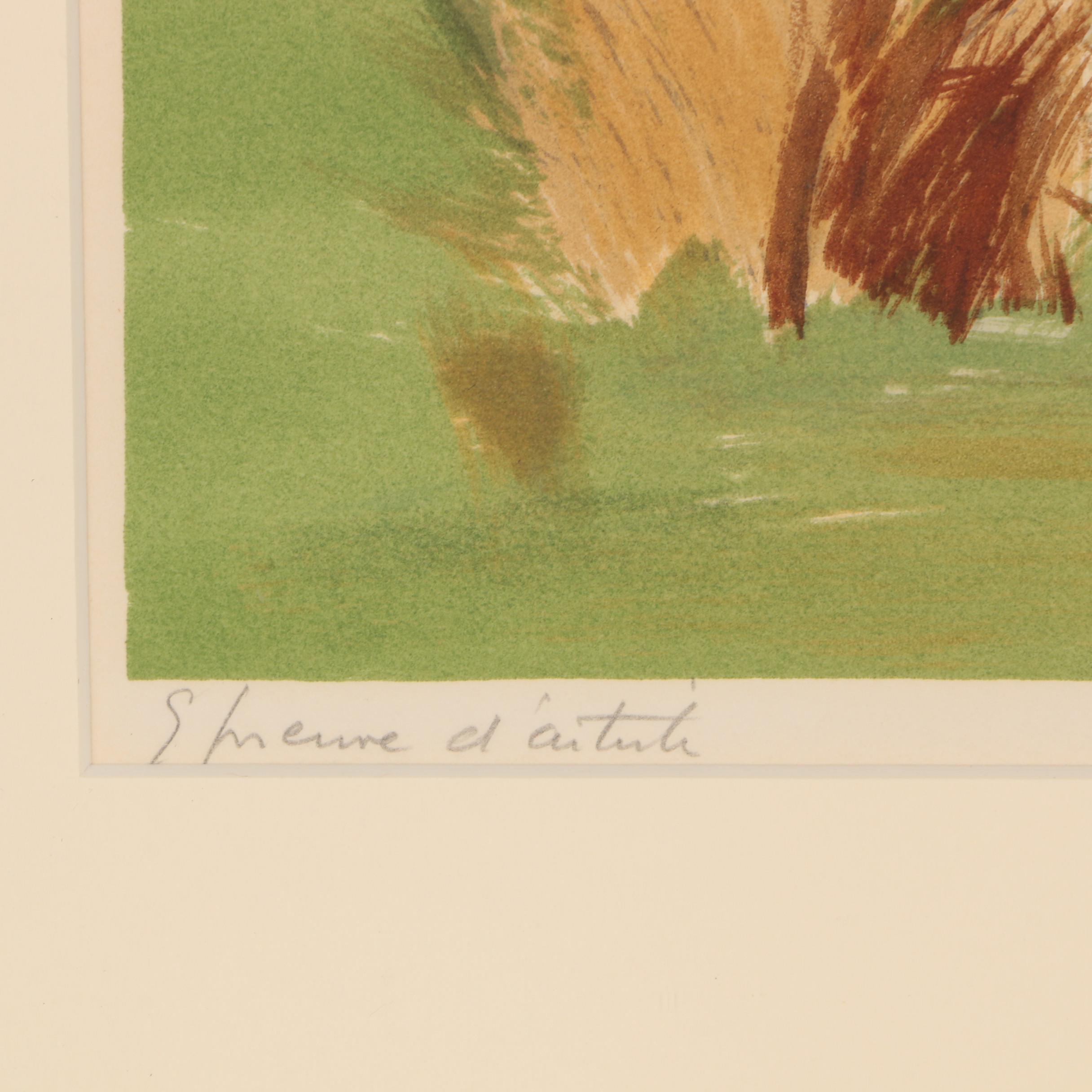 Constant Le Breton Artist's Proof Color Lithograph