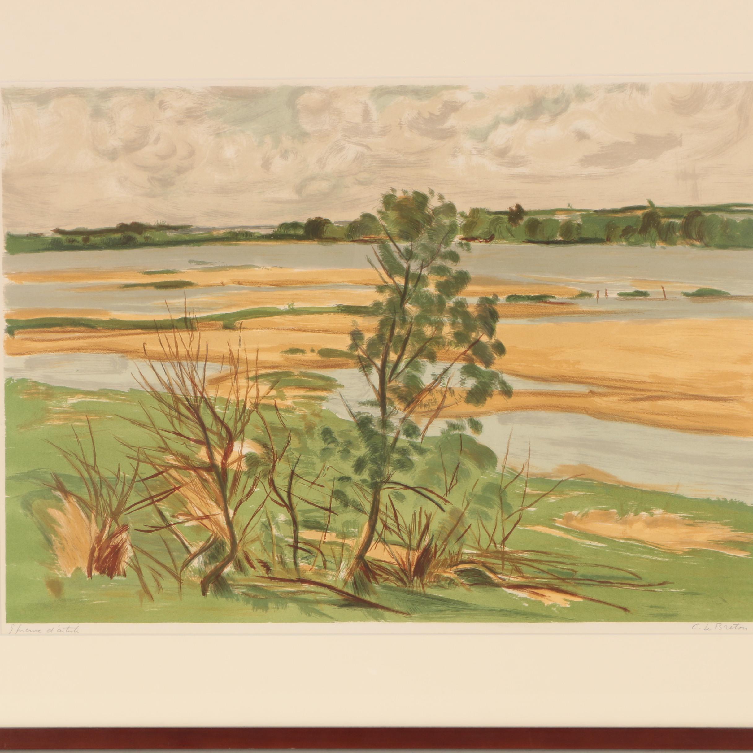 Constant Le Breton Artist's Proof Color Lithograph