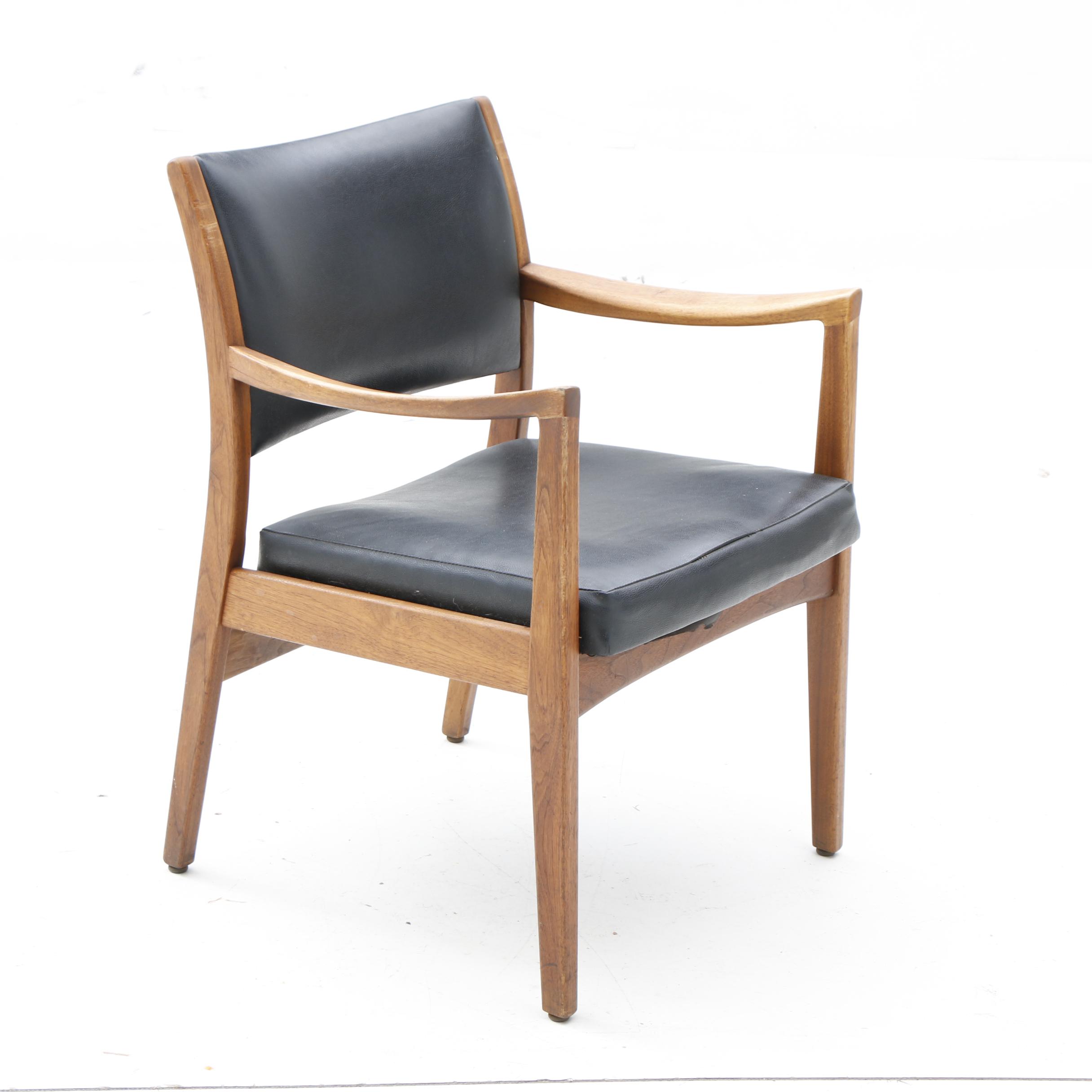 Mid Century Modern Style Walnut Arm Chairs by Johnson Chair Co.