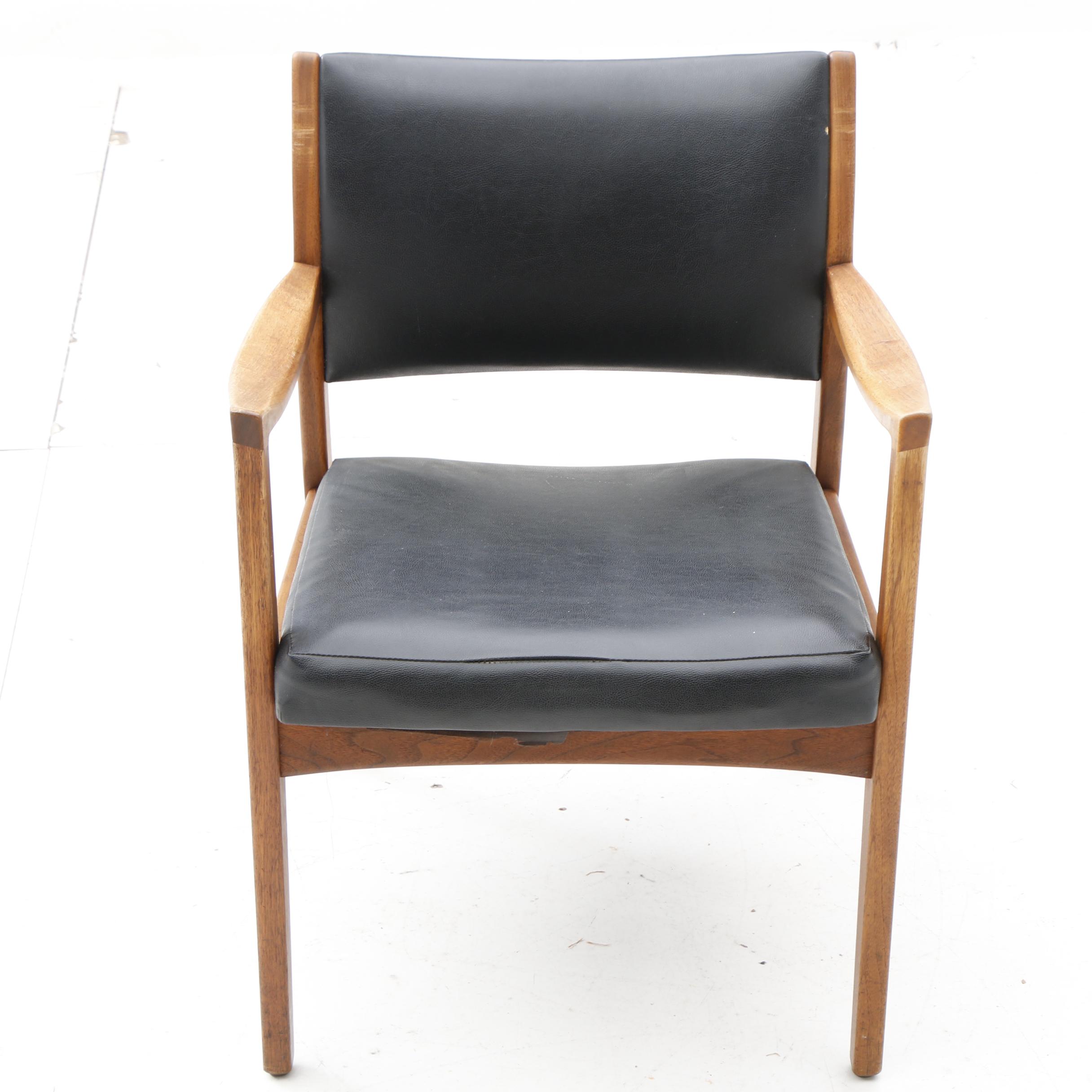 Mid Century Modern Style Walnut Arm Chairs by Johnson Chair Co.