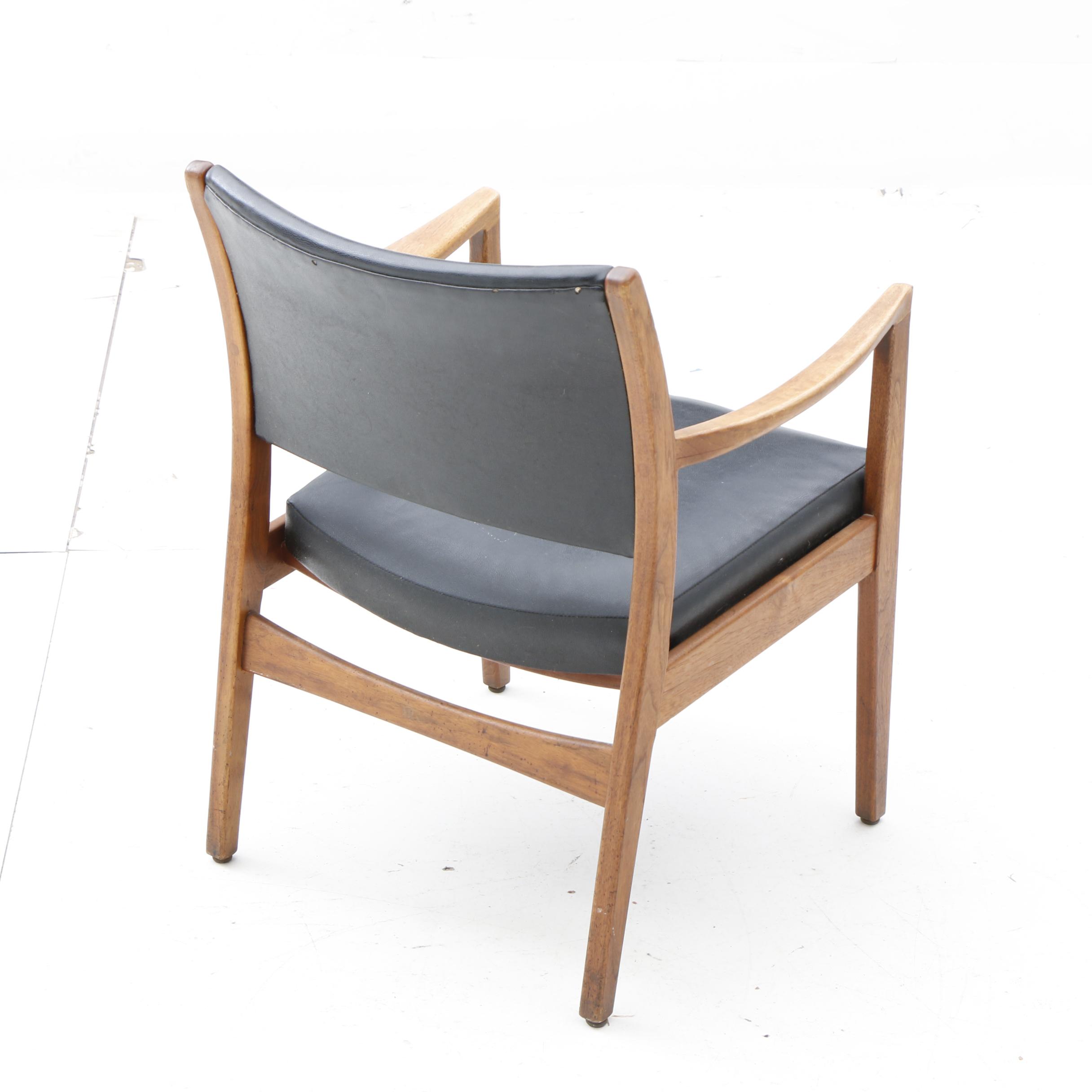 Mid Century Modern Style Walnut Arm Chairs by Johnson Chair Co.