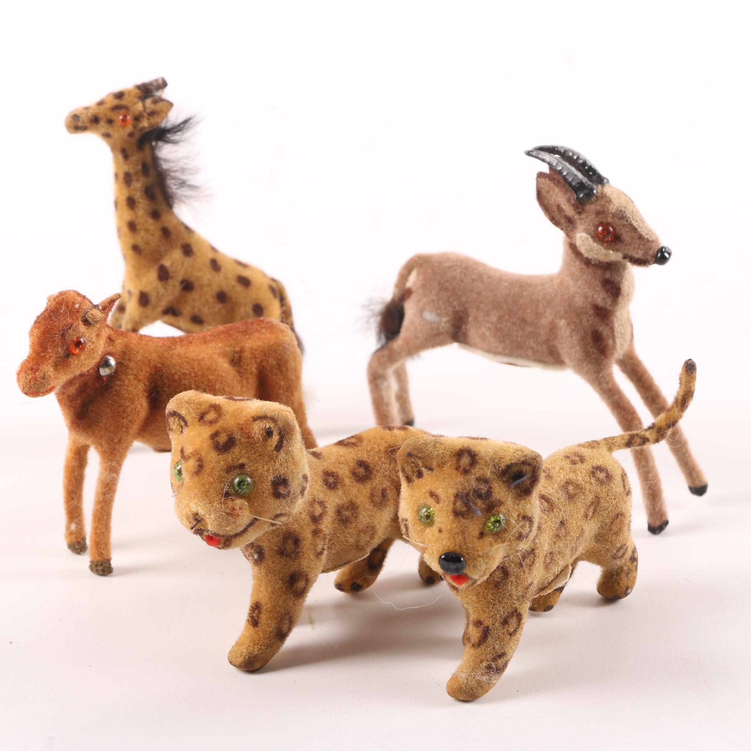 1950s Wagner Kunstlerschutz for Max Carl Flocked Toy Animals