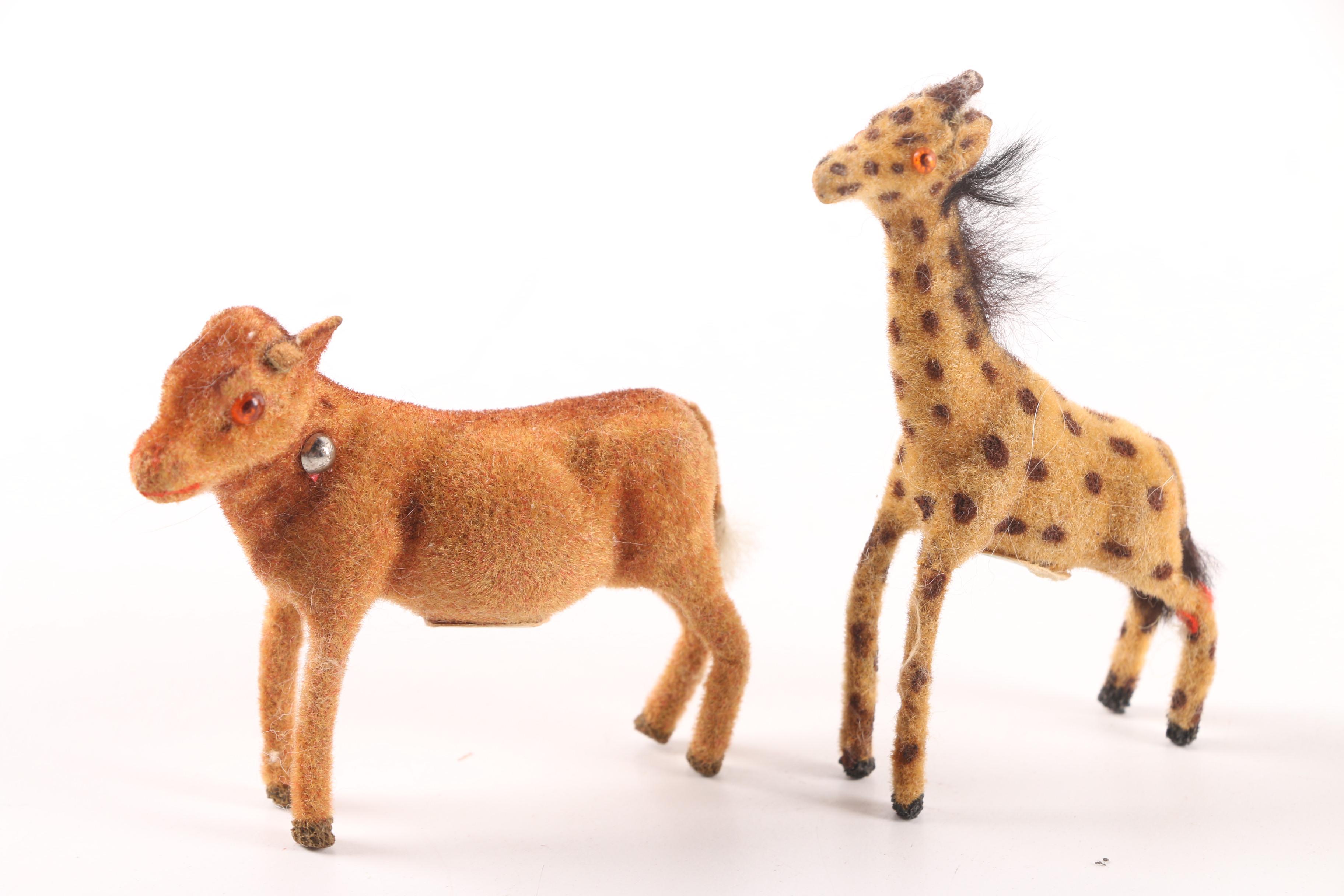 1950s Wagner Kunstlerschutz for Max Carl Flocked Toy Animals