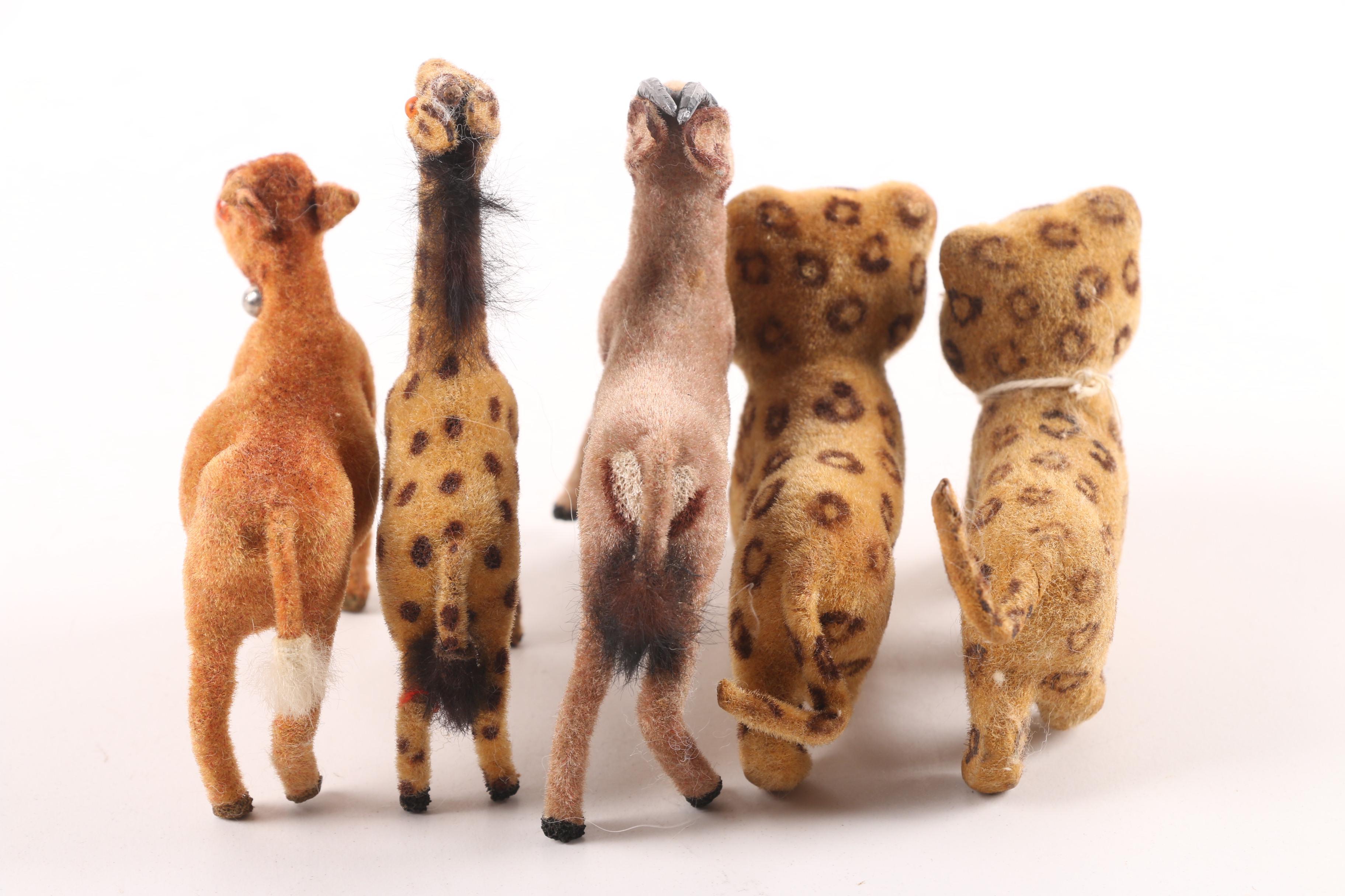 1950s Wagner Kunstlerschutz for Max Carl Flocked Toy Animals
