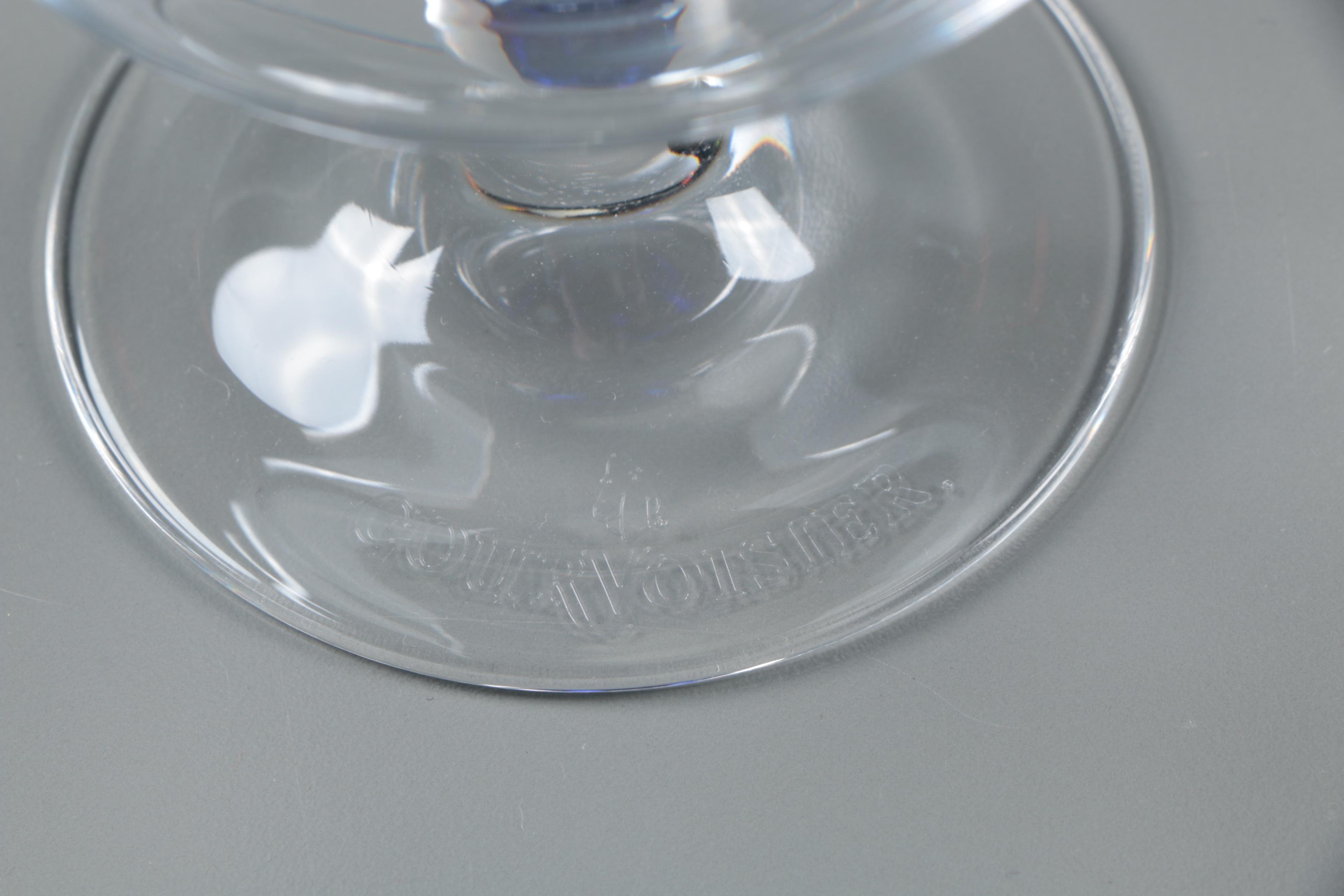 Courvoisier Cognac Snifter Glasses with Cobalt Bubble Accents