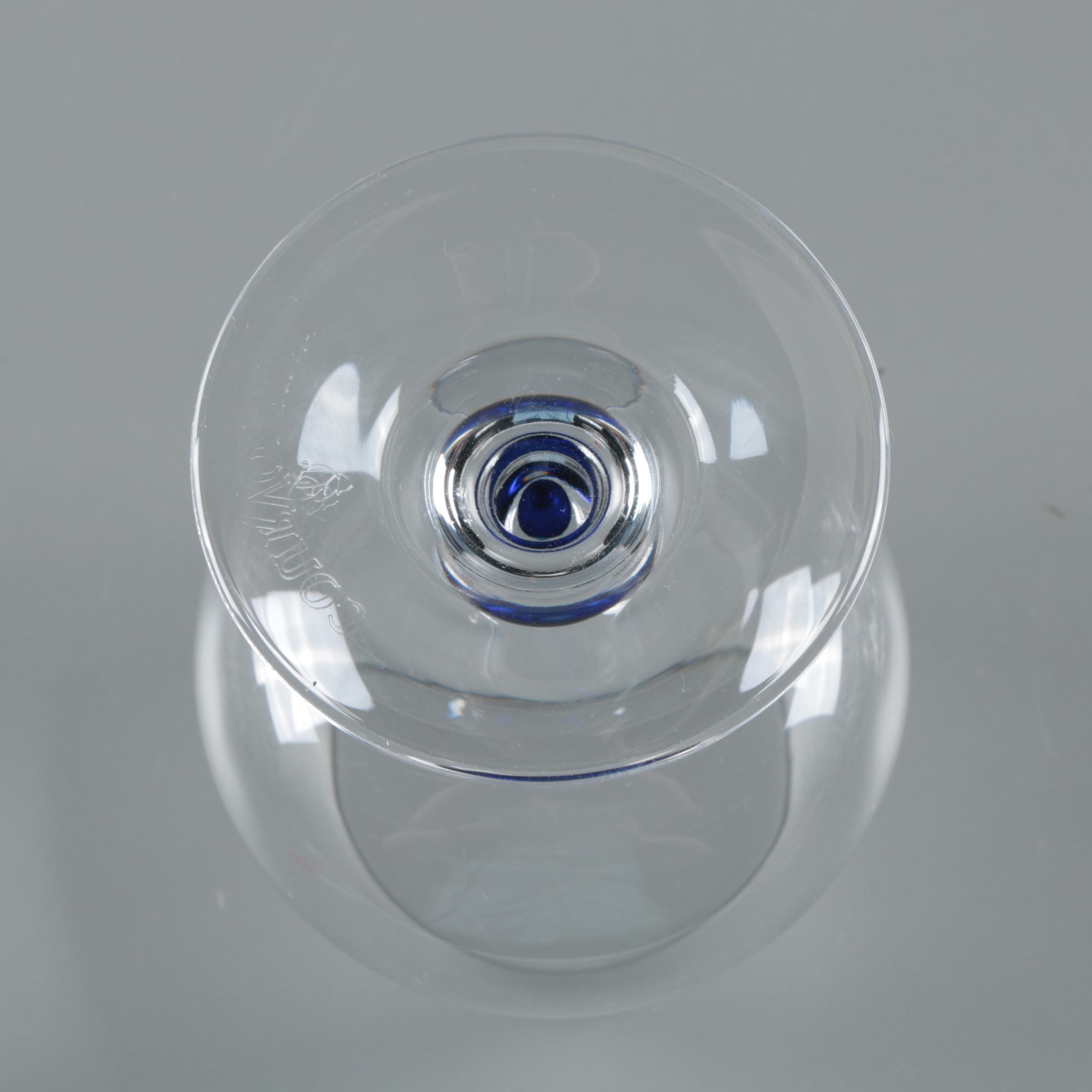 Courvoisier Cognac Snifter Glasses with Cobalt Bubble Accents