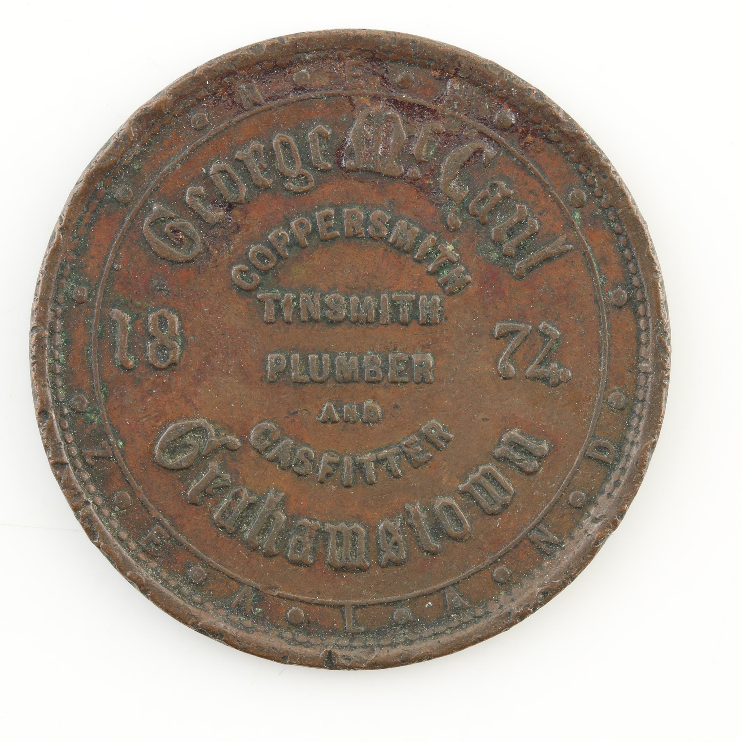 1874 George McCaul Advertising Token