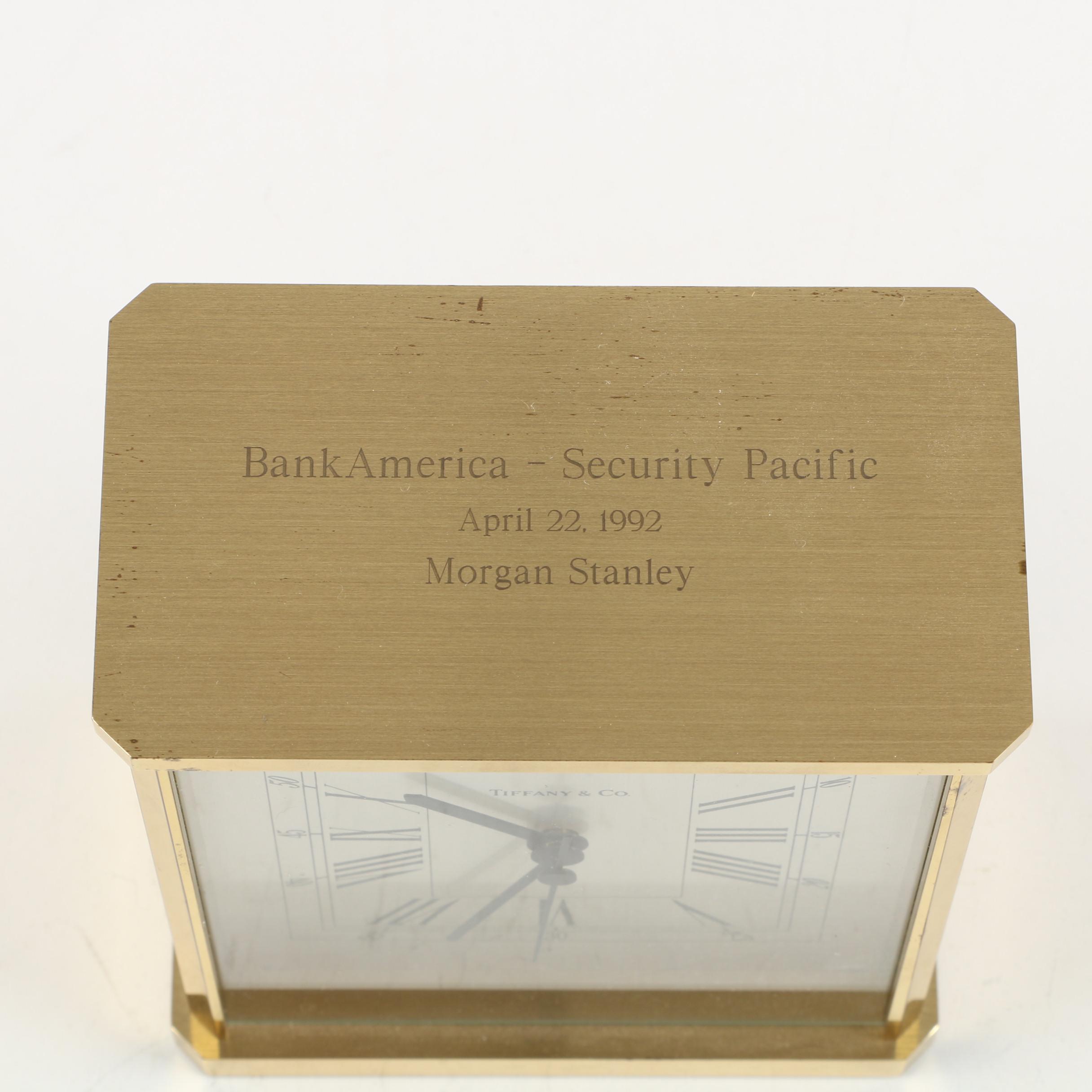 Tiffany & Co. Brass "Portfolio" Desk Clock