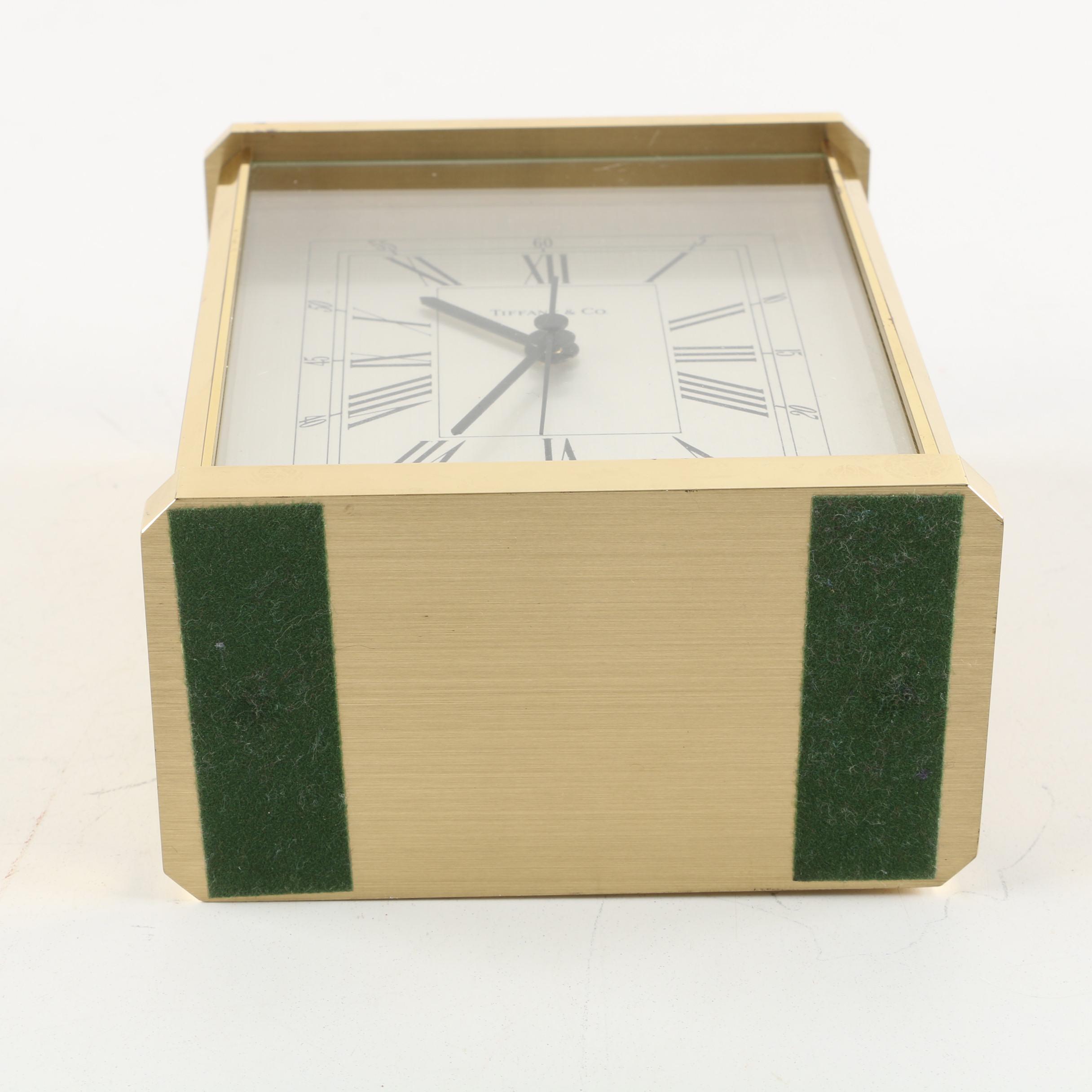 Tiffany & Co. Brass "Portfolio" Desk Clock