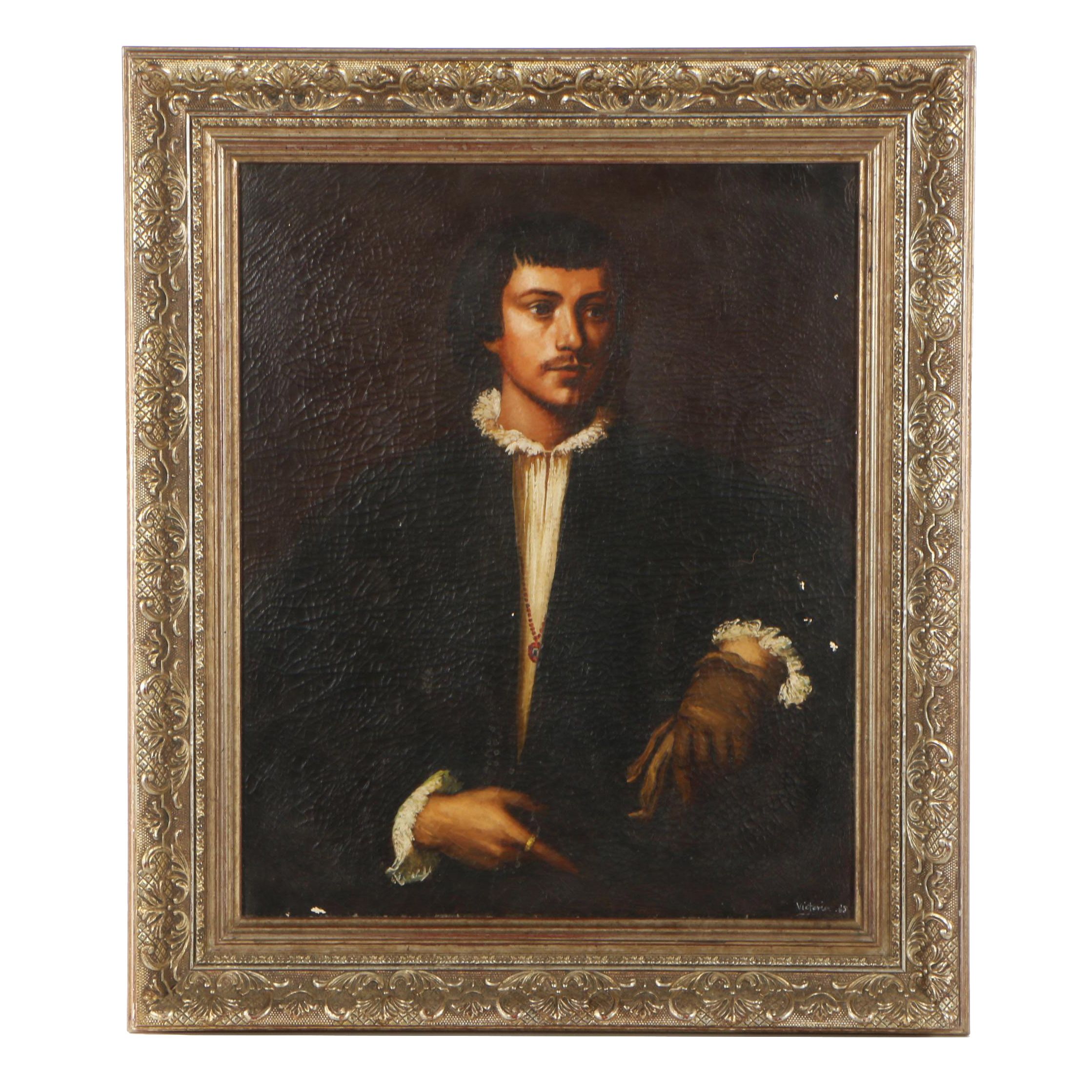 Copy Painting after Titian "Man with a Glove"