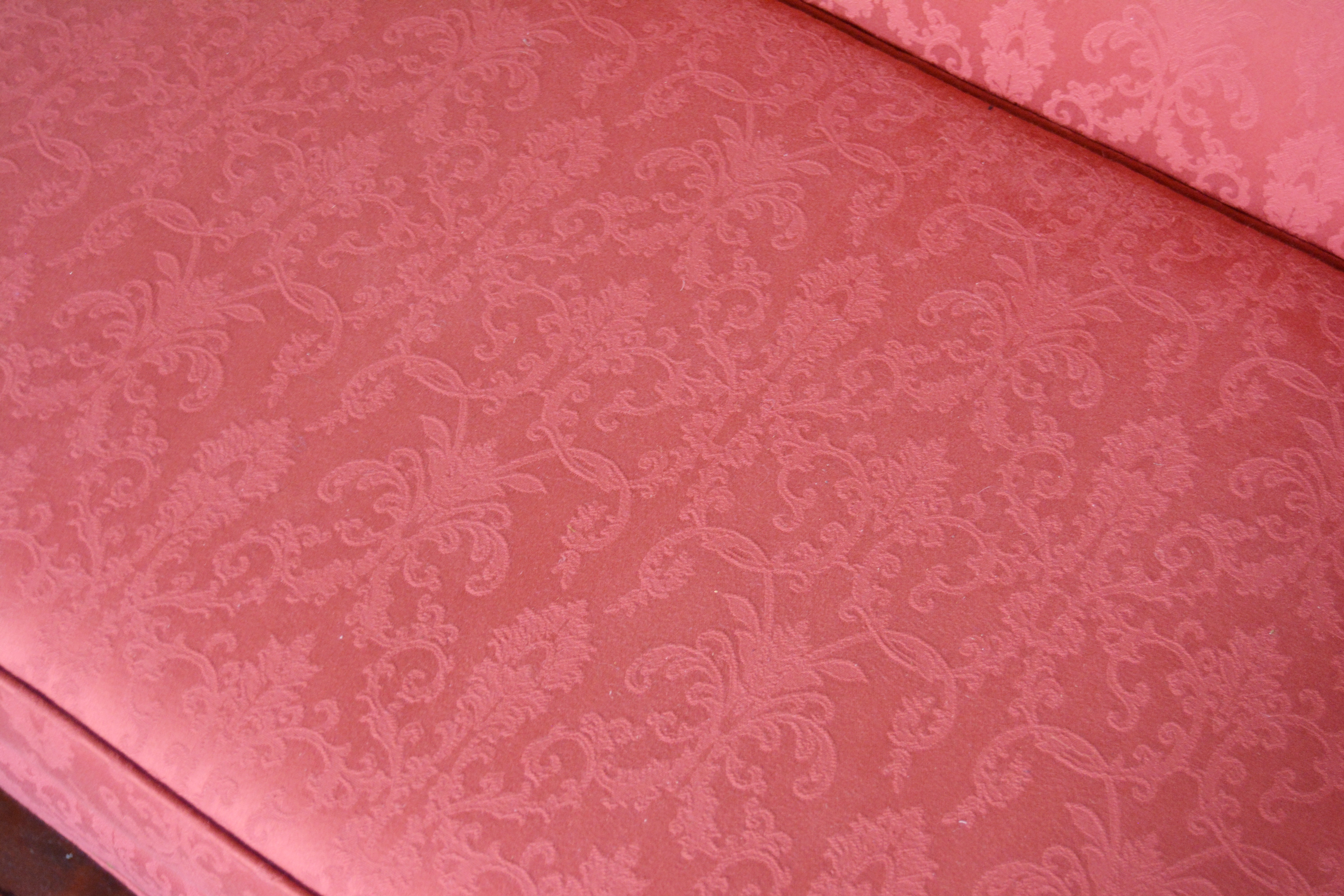 Vintage Upholstered Camelback Sofa