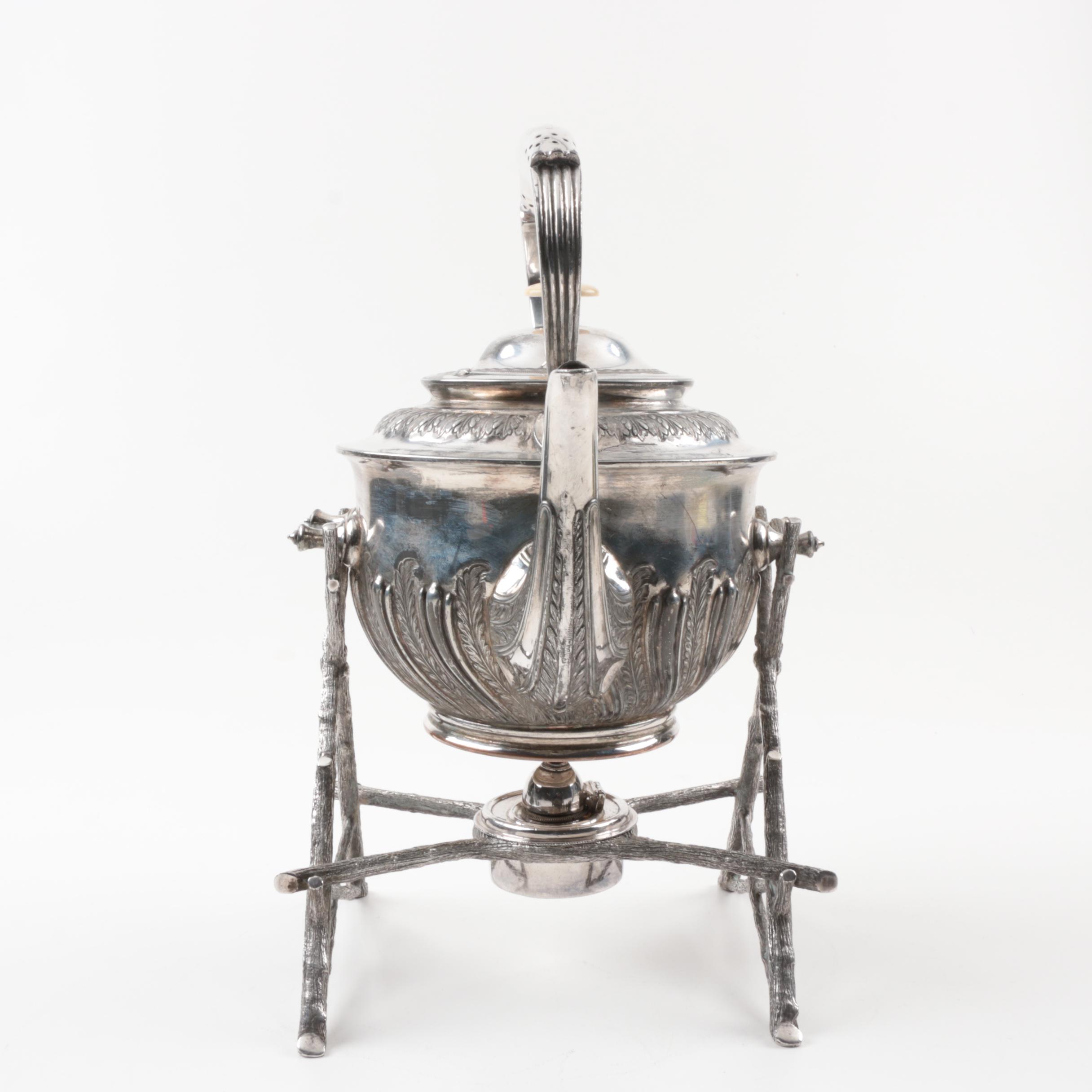 Antique Silver Plate  Walker & Hall Kettle and Stand , Sheffield England