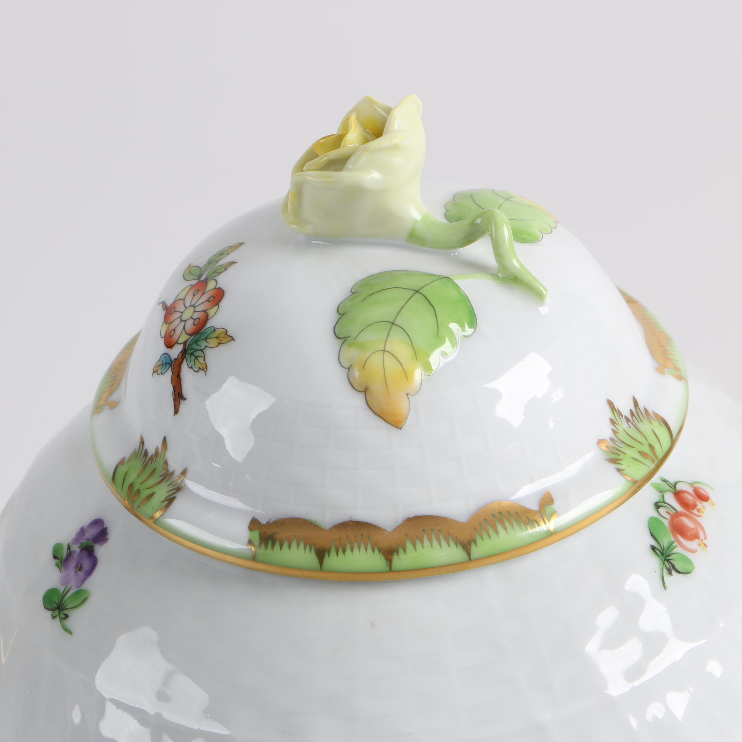 Herend Hungary "Printemps" Teapot and "Queen Victoria" Porcelain Coffee Pot