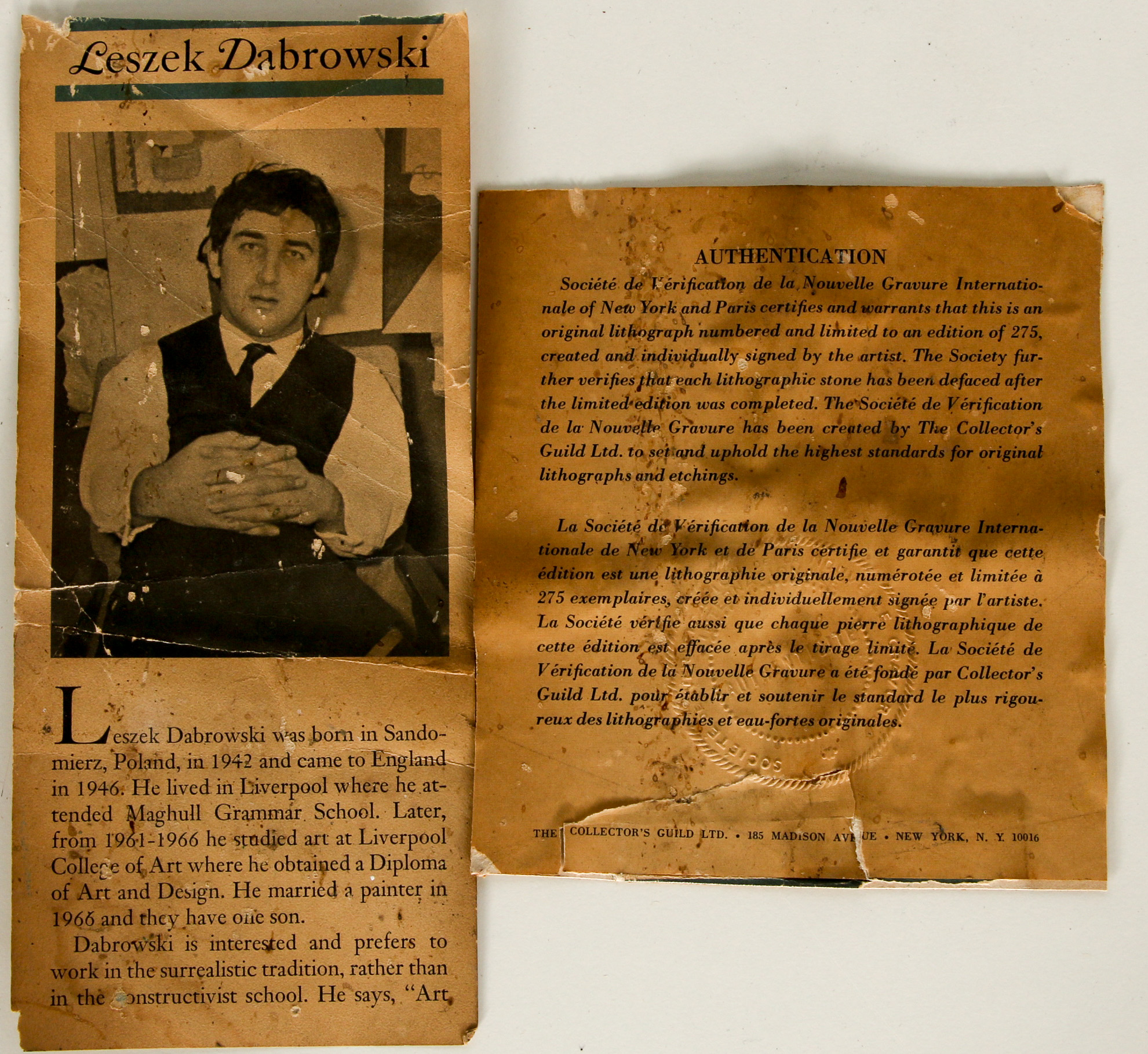 Leszek Dabrowski Lithograph