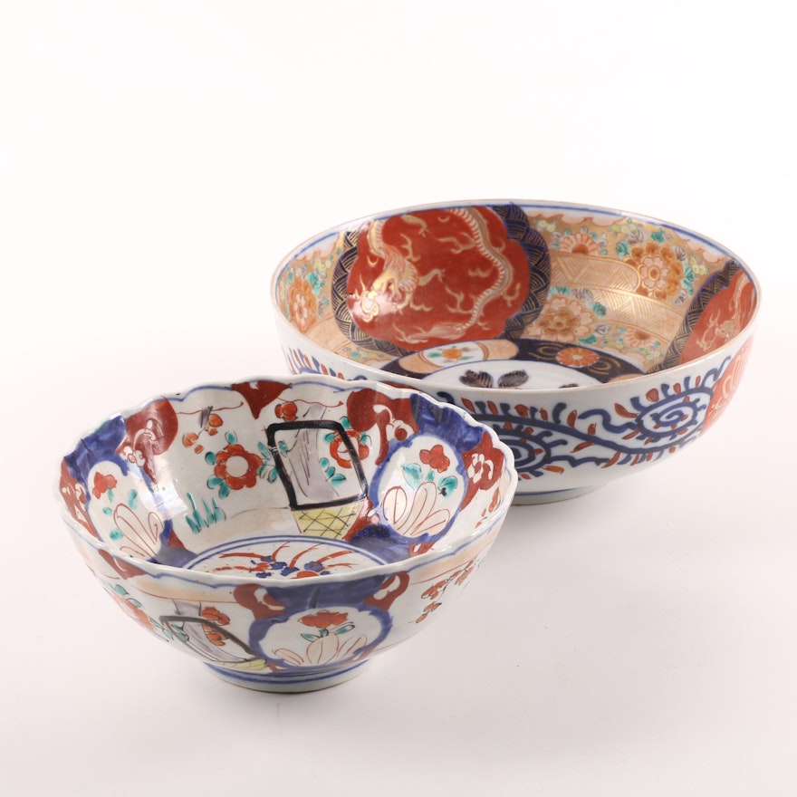 Vintage Japanese Imari Porcelain Bowls