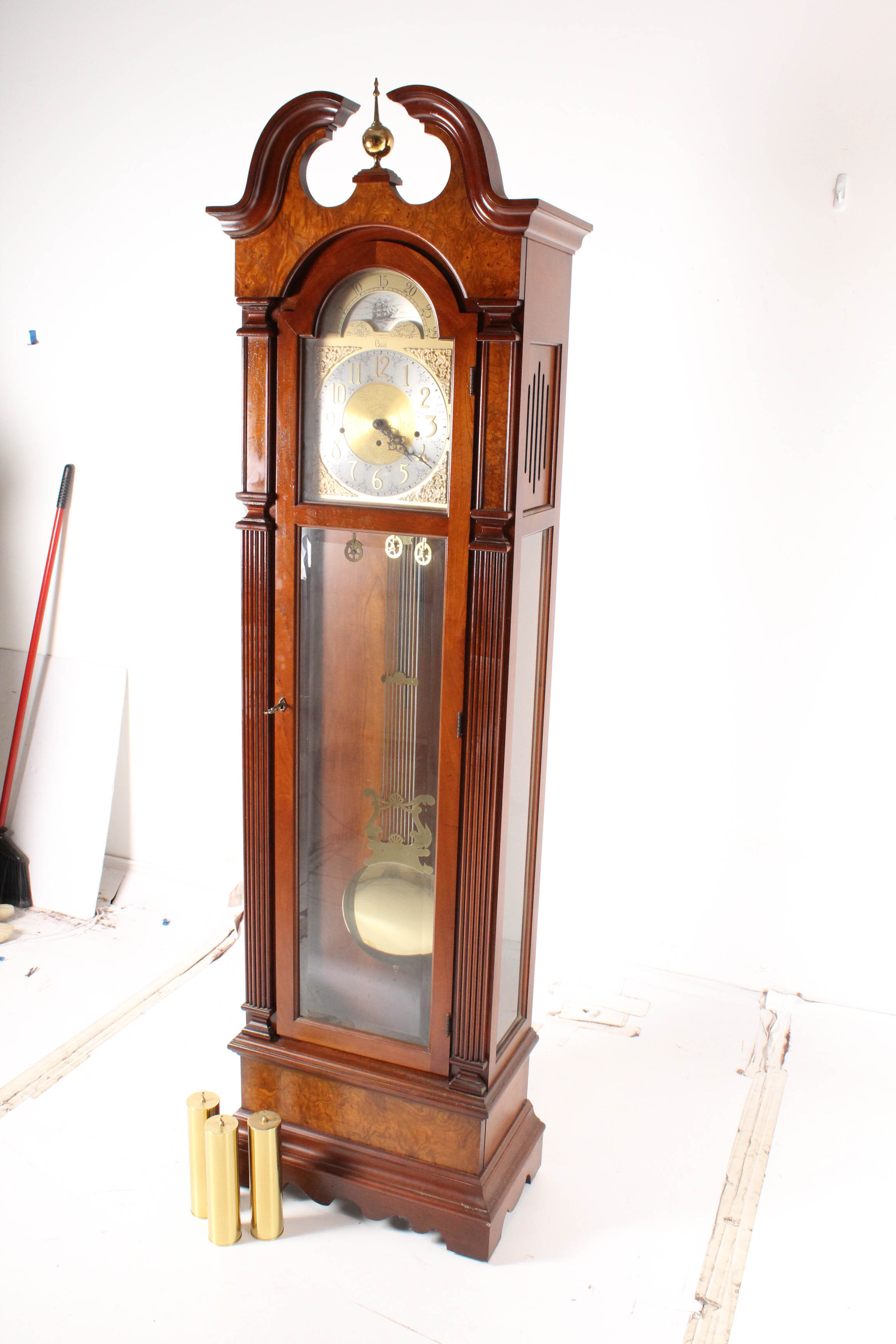 Vintage Colonial-Style Grandfather Clock by Colonial of Zeeland