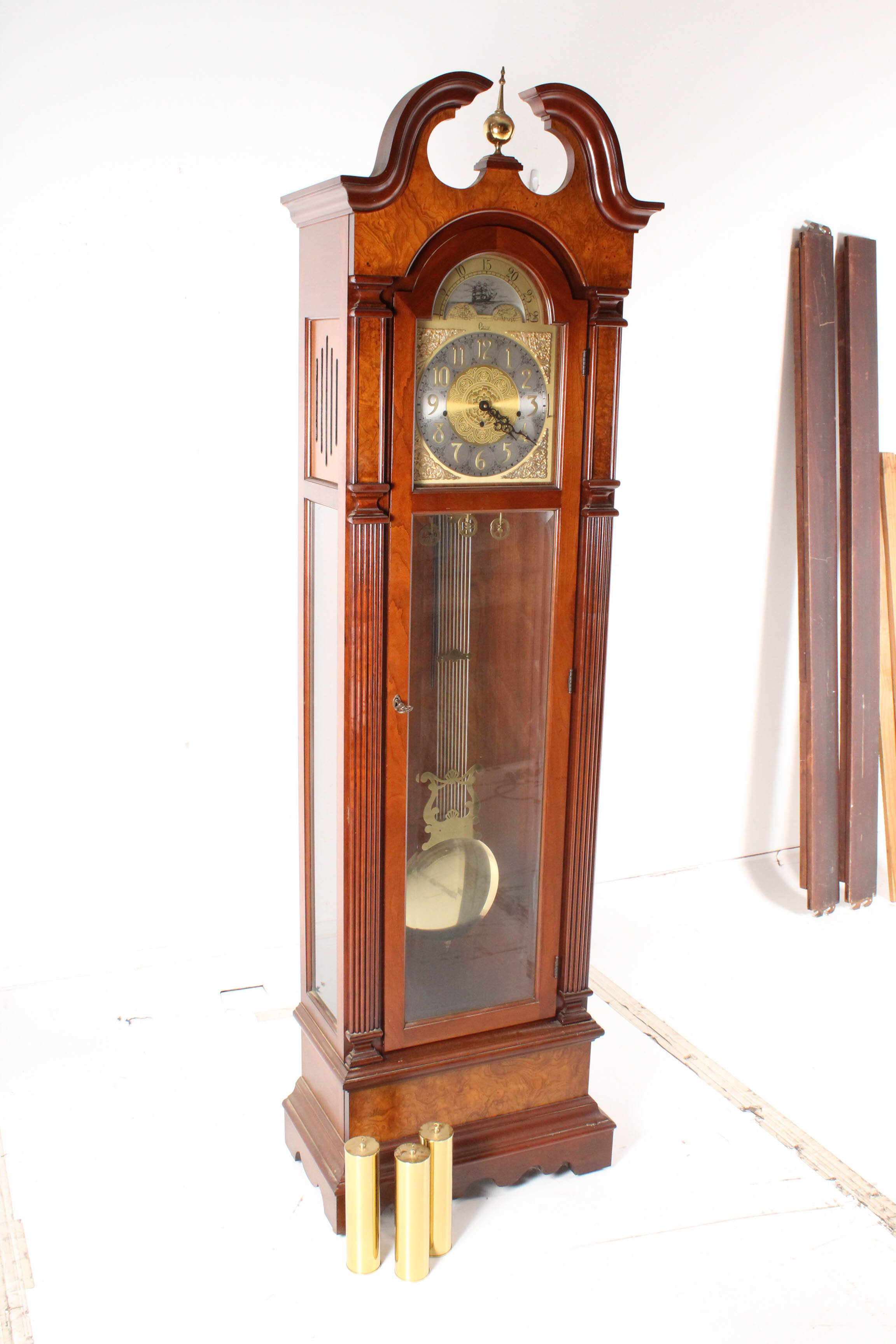 Vintage Colonial-Style Grandfather Clock by Colonial of Zeeland