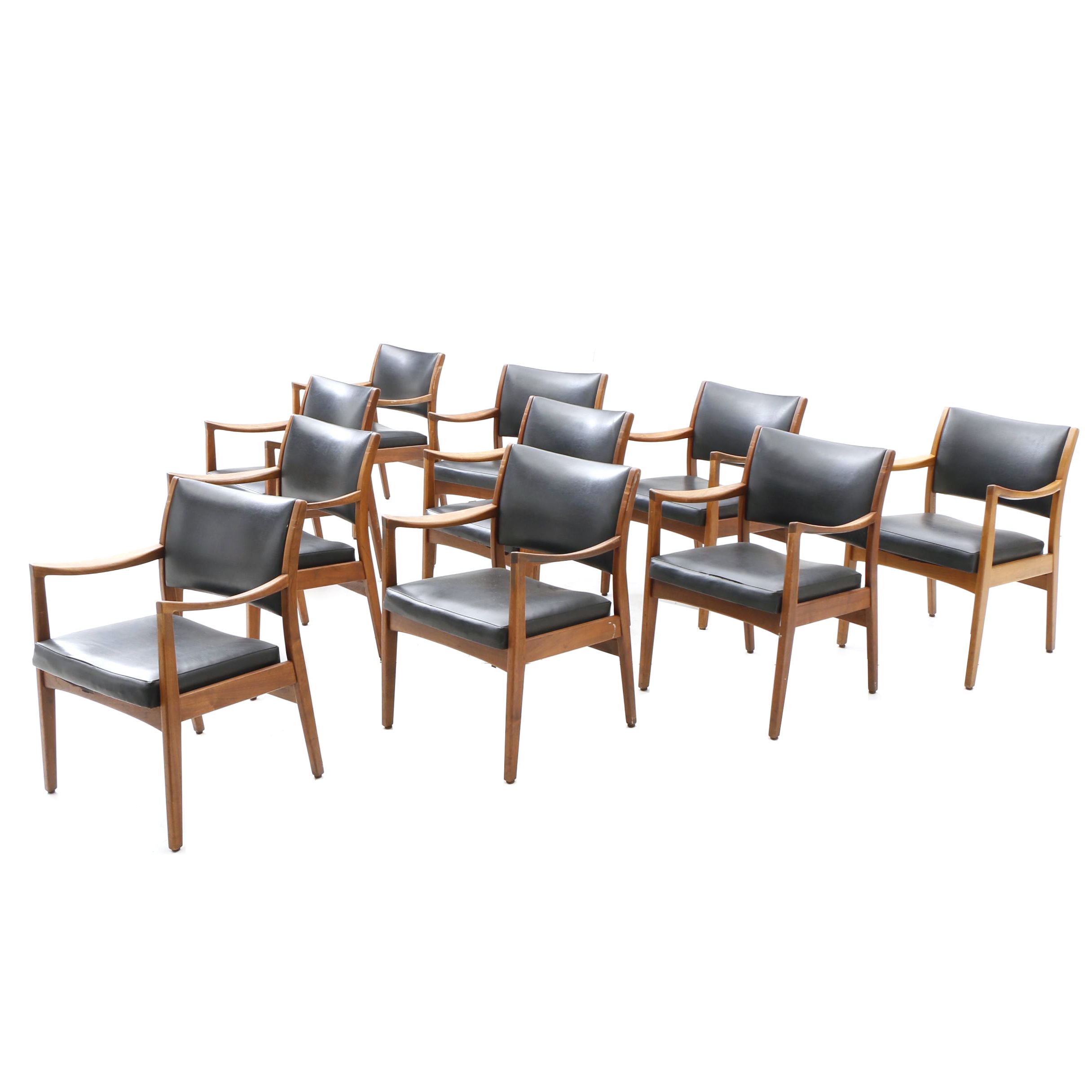 Mid Century Modern Style Walnut Arm Chairs by Johnson Chair Co.
