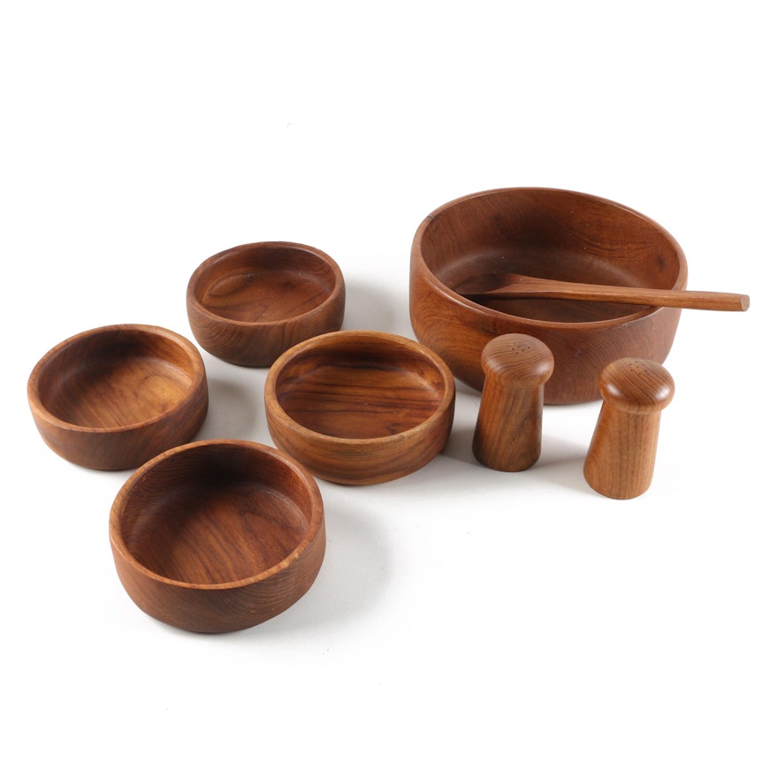 Mid-Century Goodwood Teak Wood Salad Serveware Set