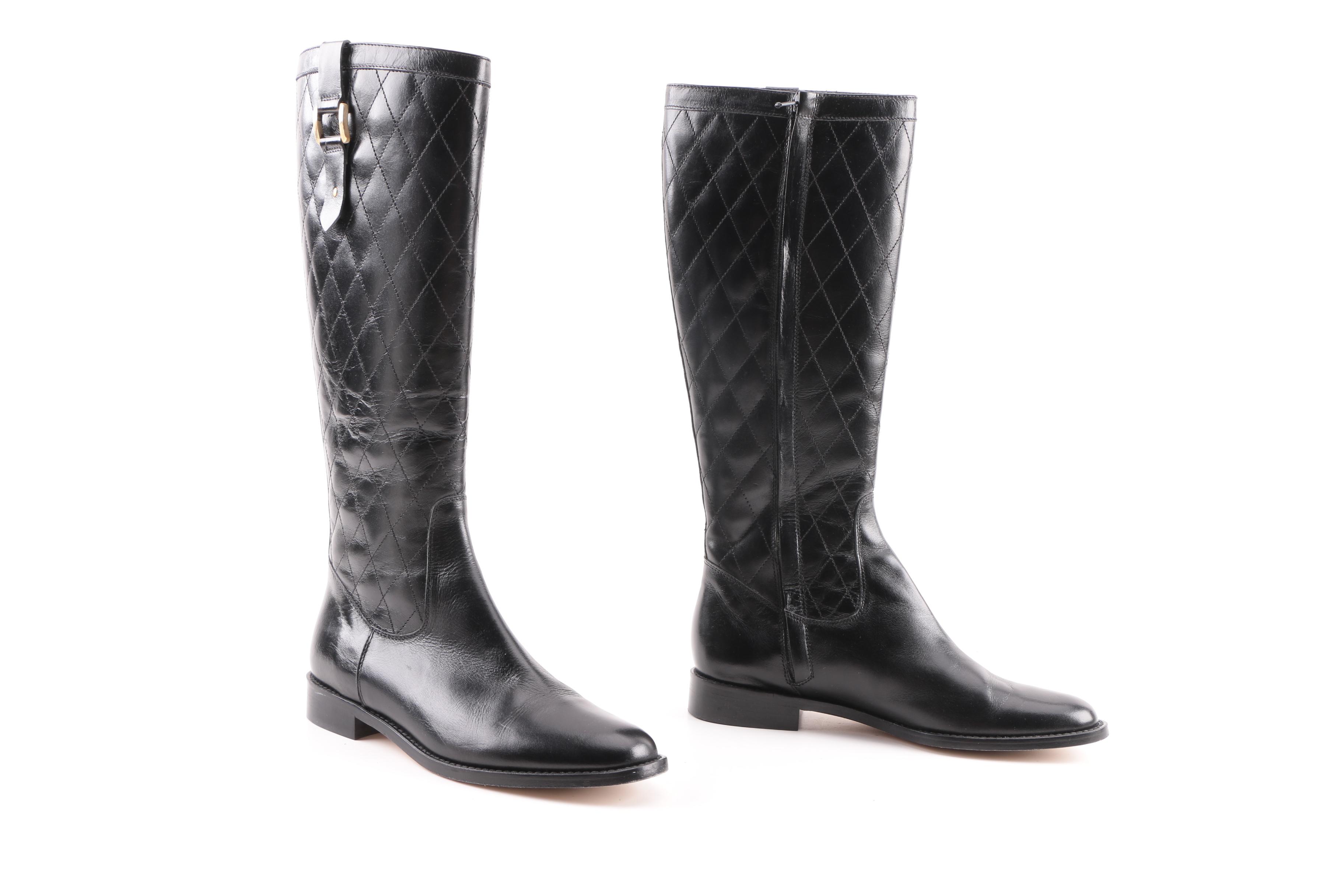 Women's Brooks Brothers Black Leather Boots