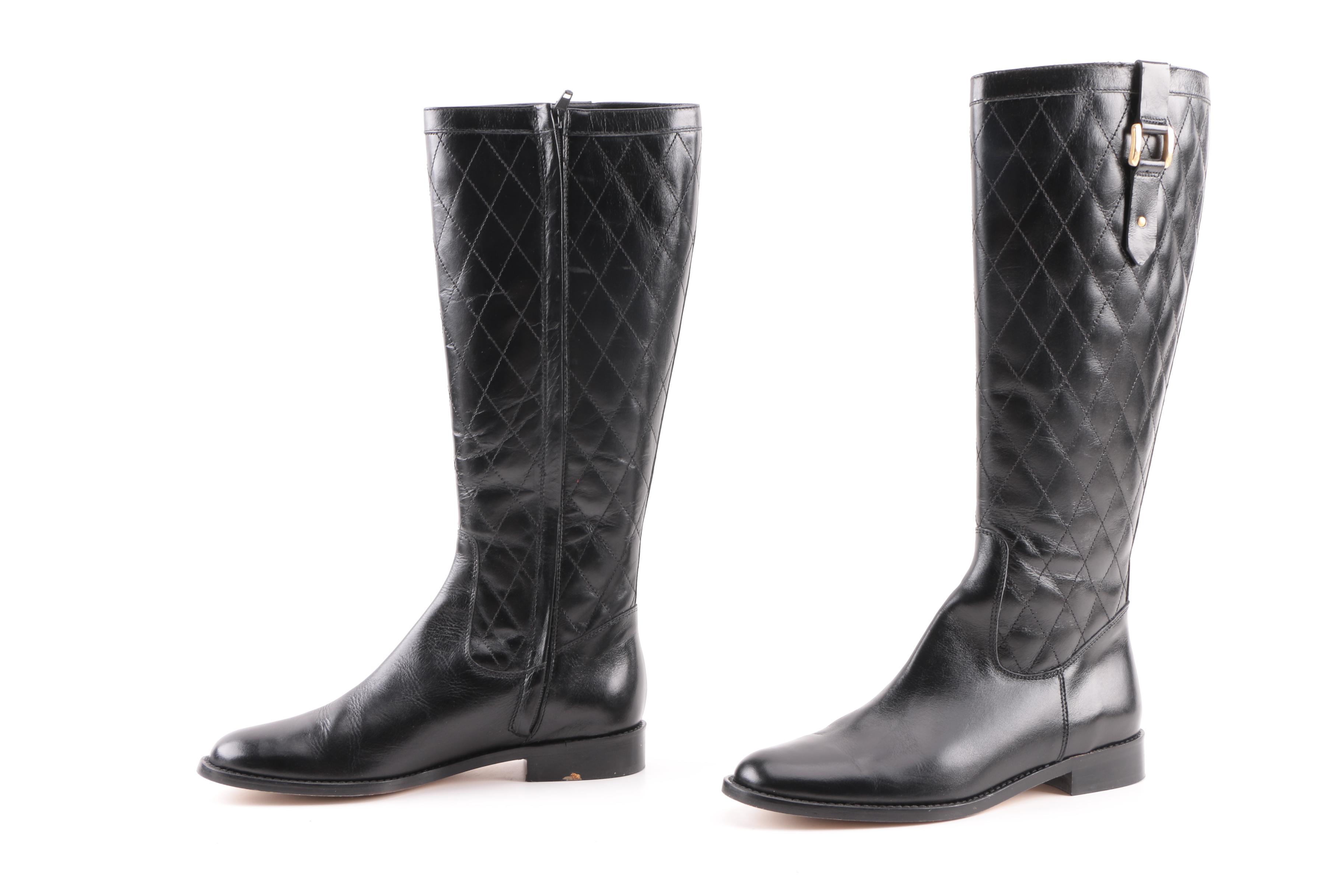 Women's Brooks Brothers Black Leather Boots