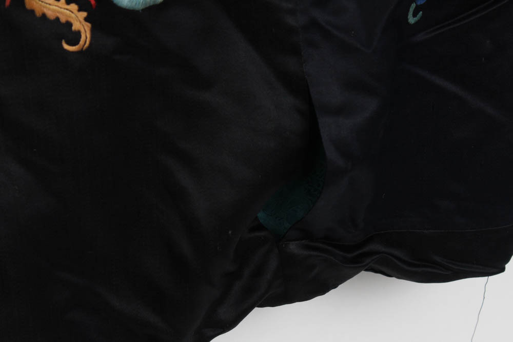 Antique Qing Dynasty Chinese Silk Robe with Forbidden Stitch