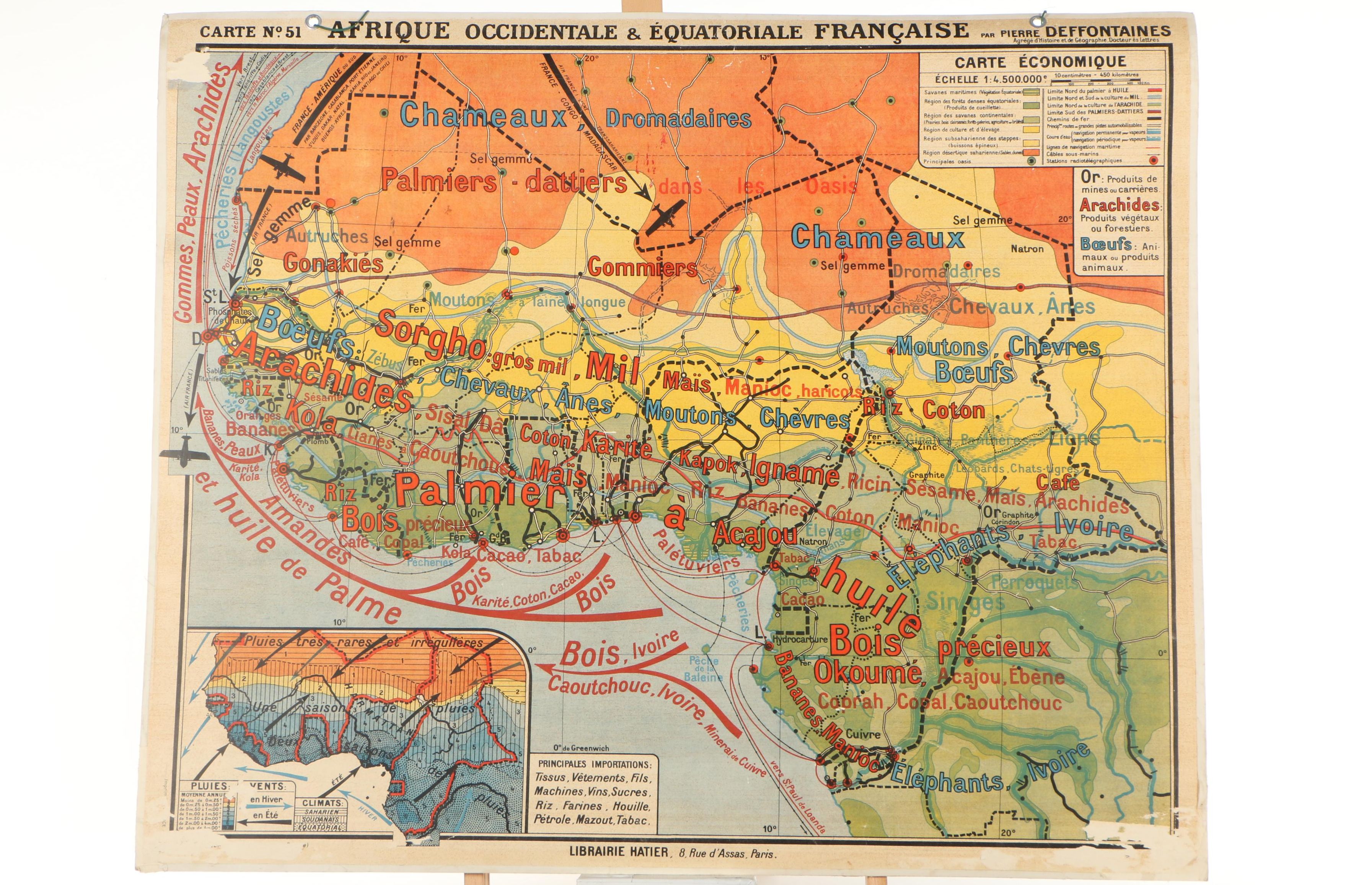 West Africa & French Equitorial Map Color Lithographs