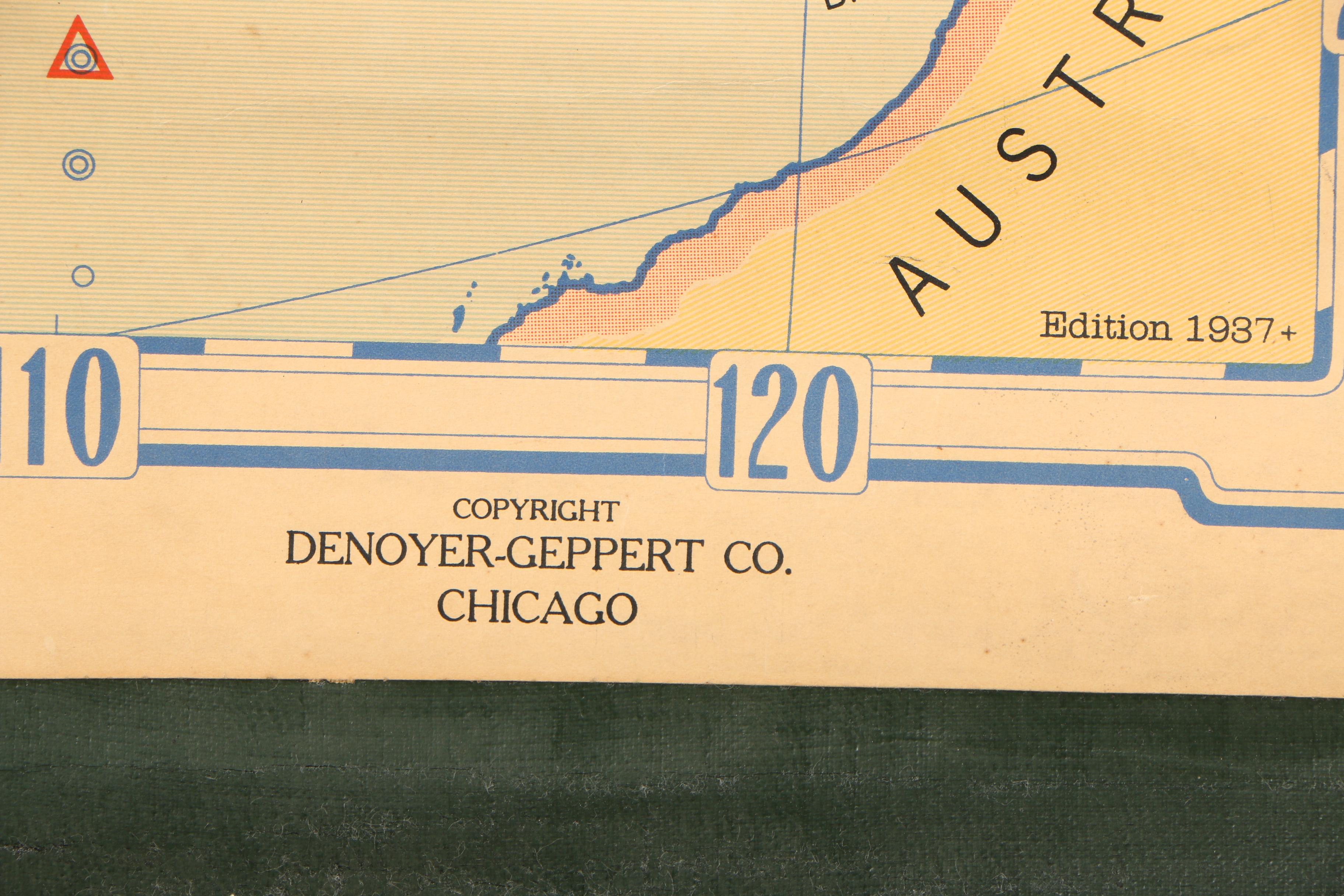 Denoyer-Geppert Color Lithograph USSR/Asia Map