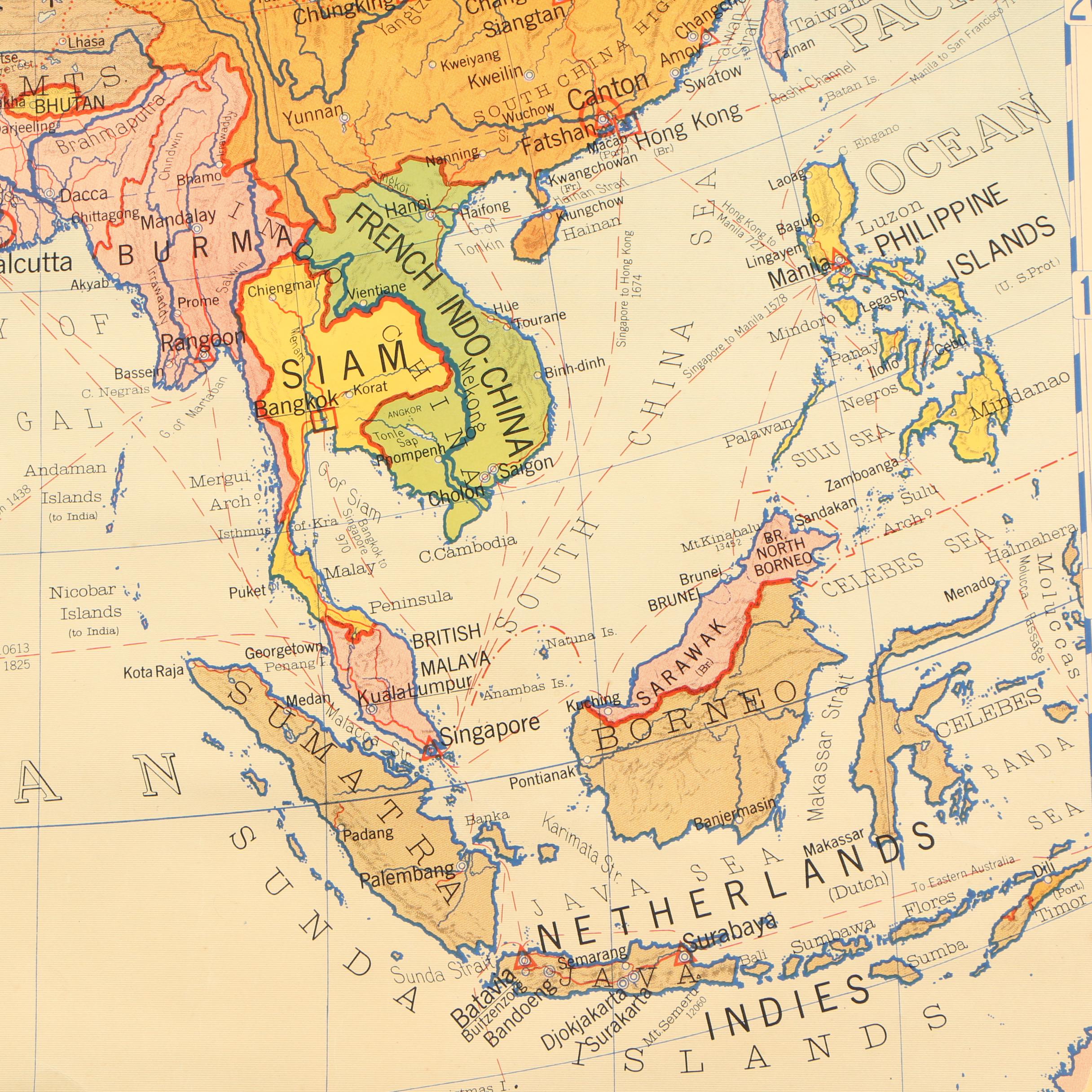 Denoyer-Geppert Color Lithograph USSR/Asia Map
