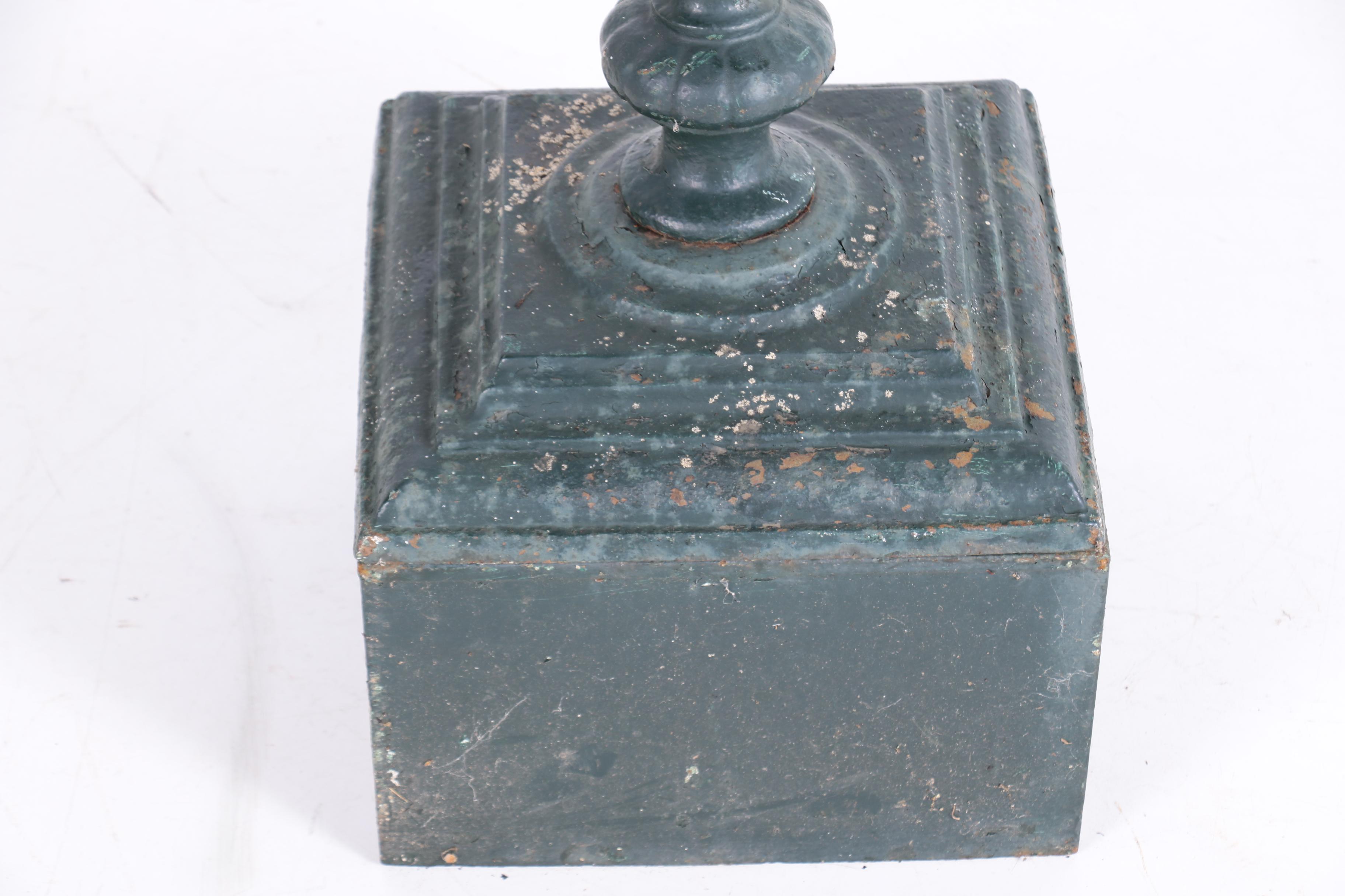 Victorian Green-Painted Cast Iron Garden Fountain, Late 19th Century