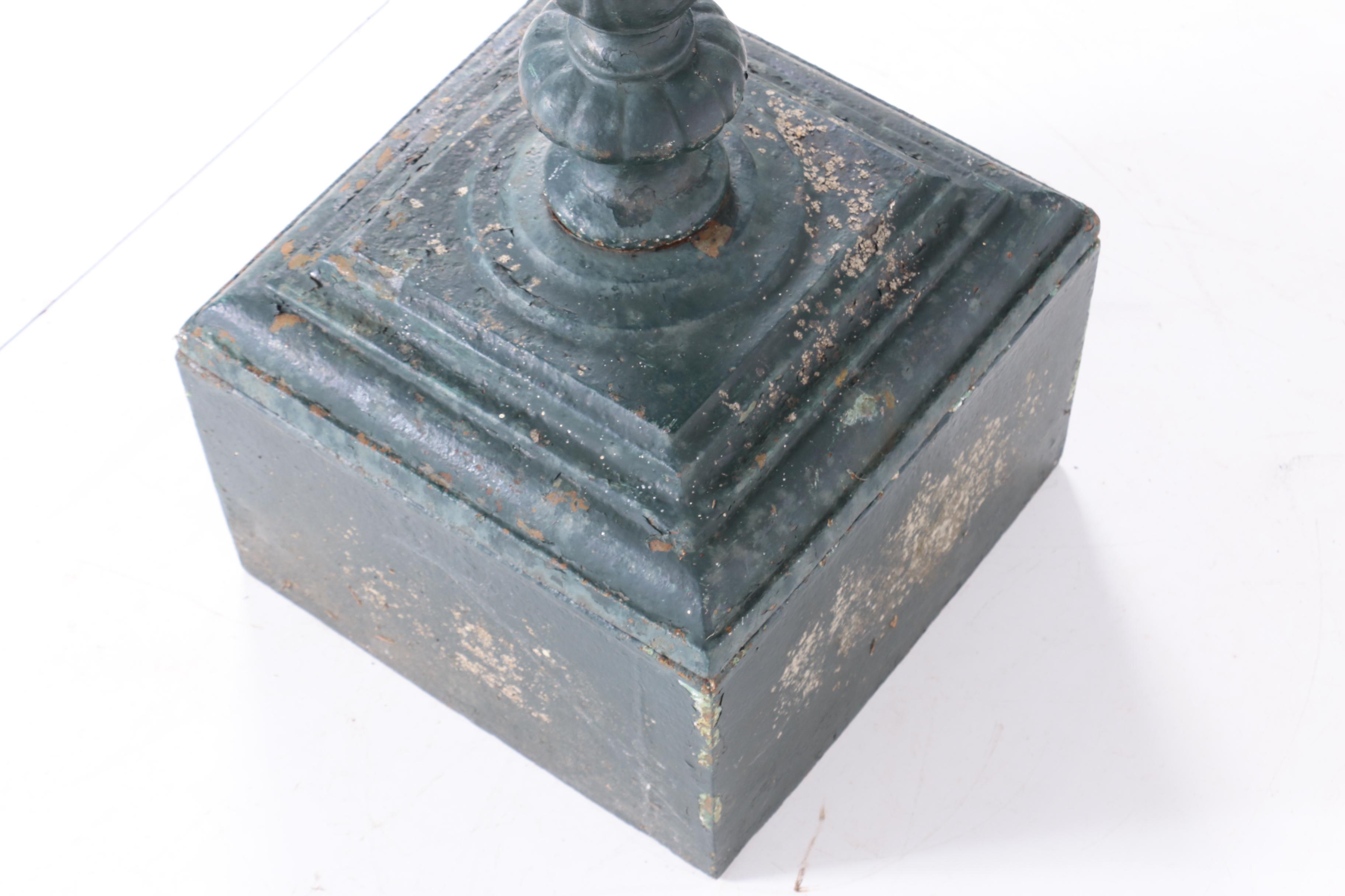Victorian Green-Painted Cast Iron Garden Fountain, Late 19th Century