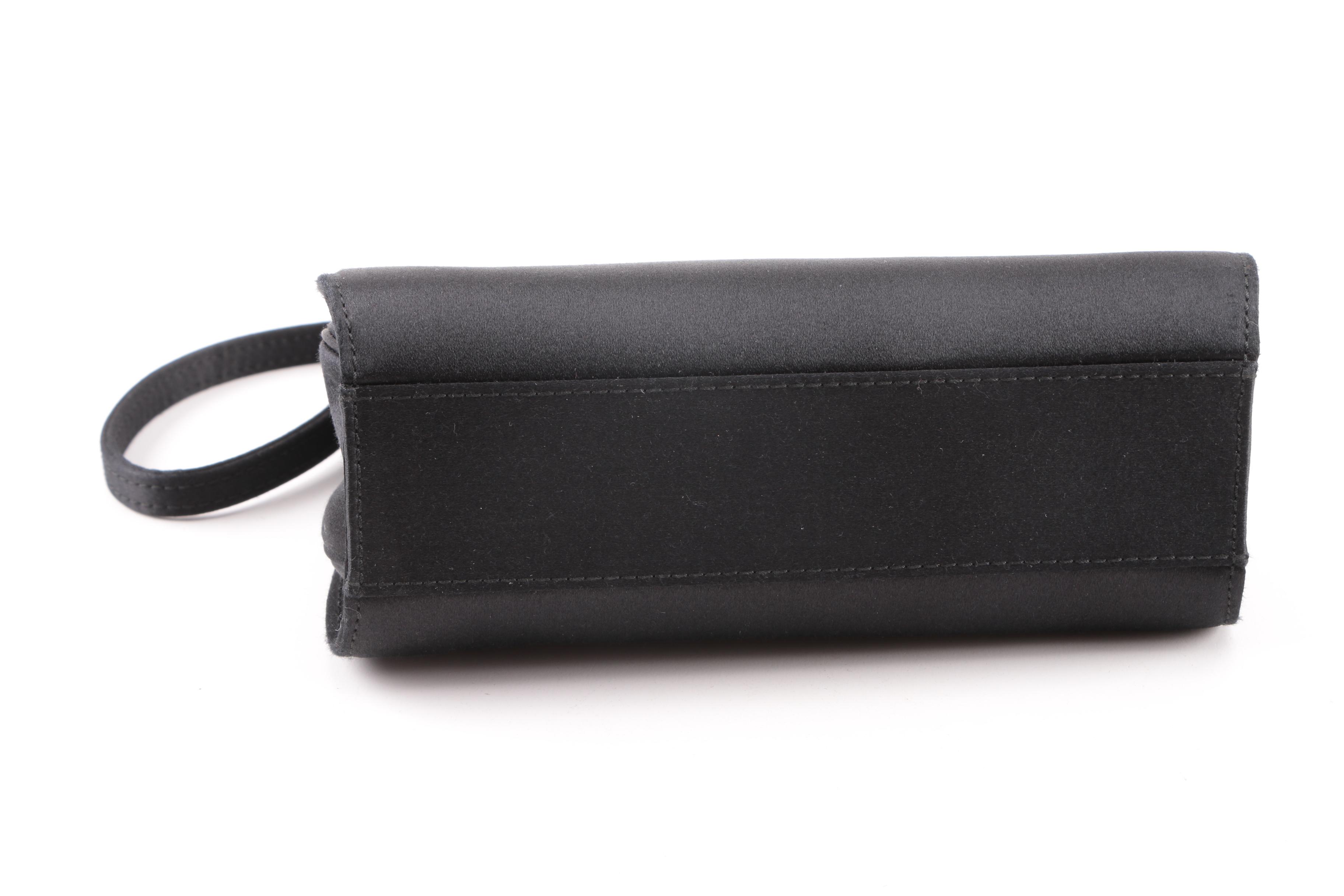 Vintage Gucci Black Satin Evening Bag