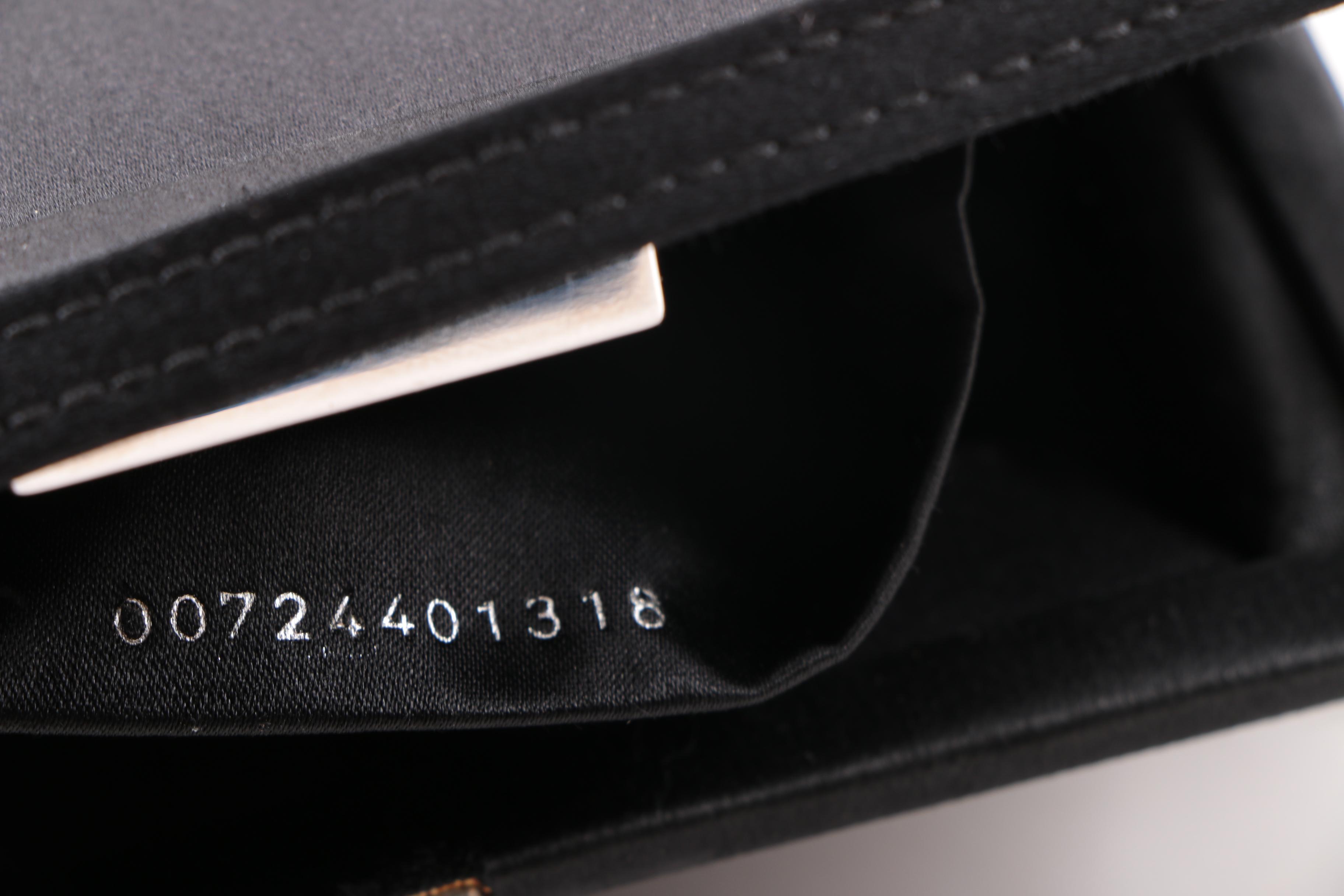 Vintage Gucci Black Satin Evening Bag