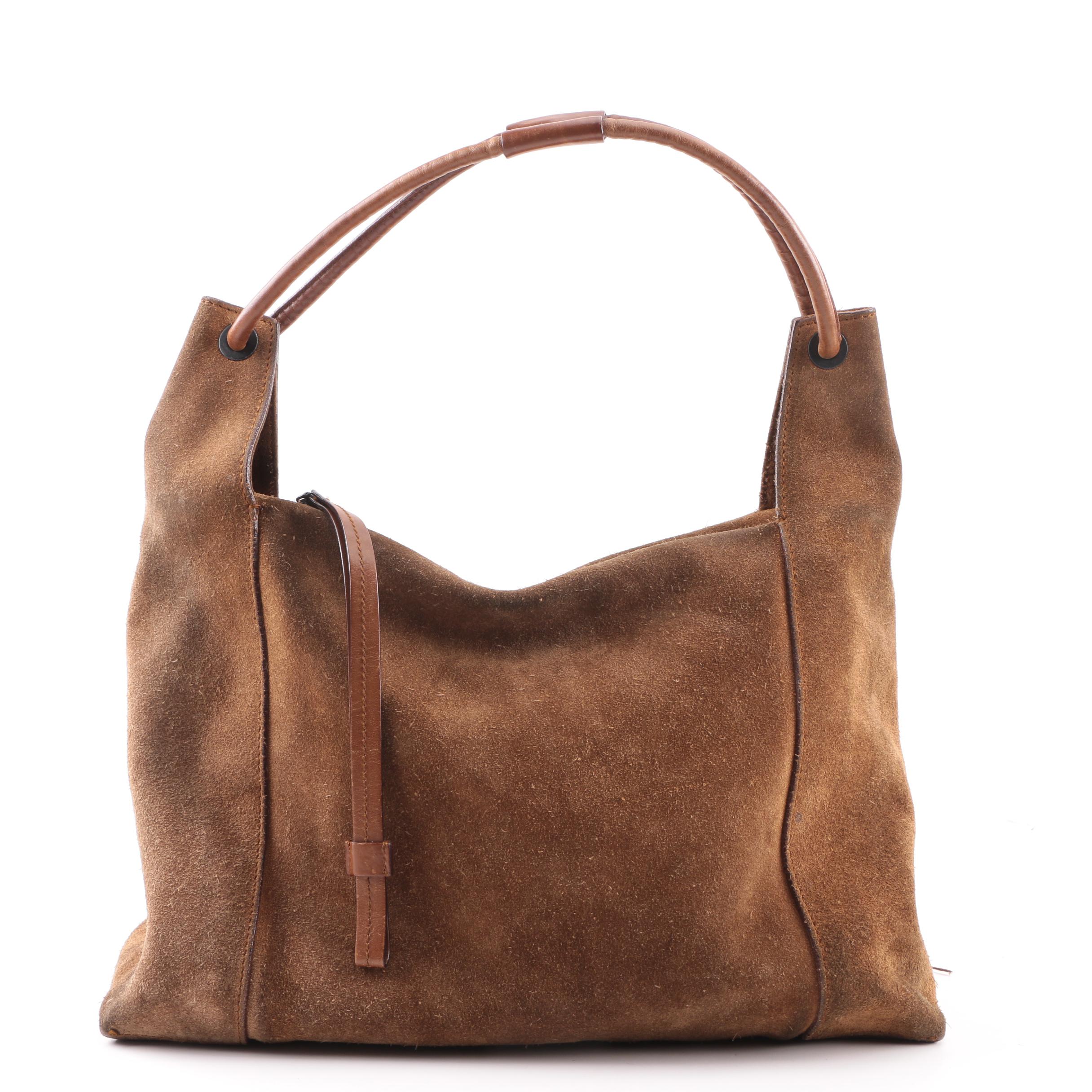Vintage Gucci Brown Suede Hobo Bag