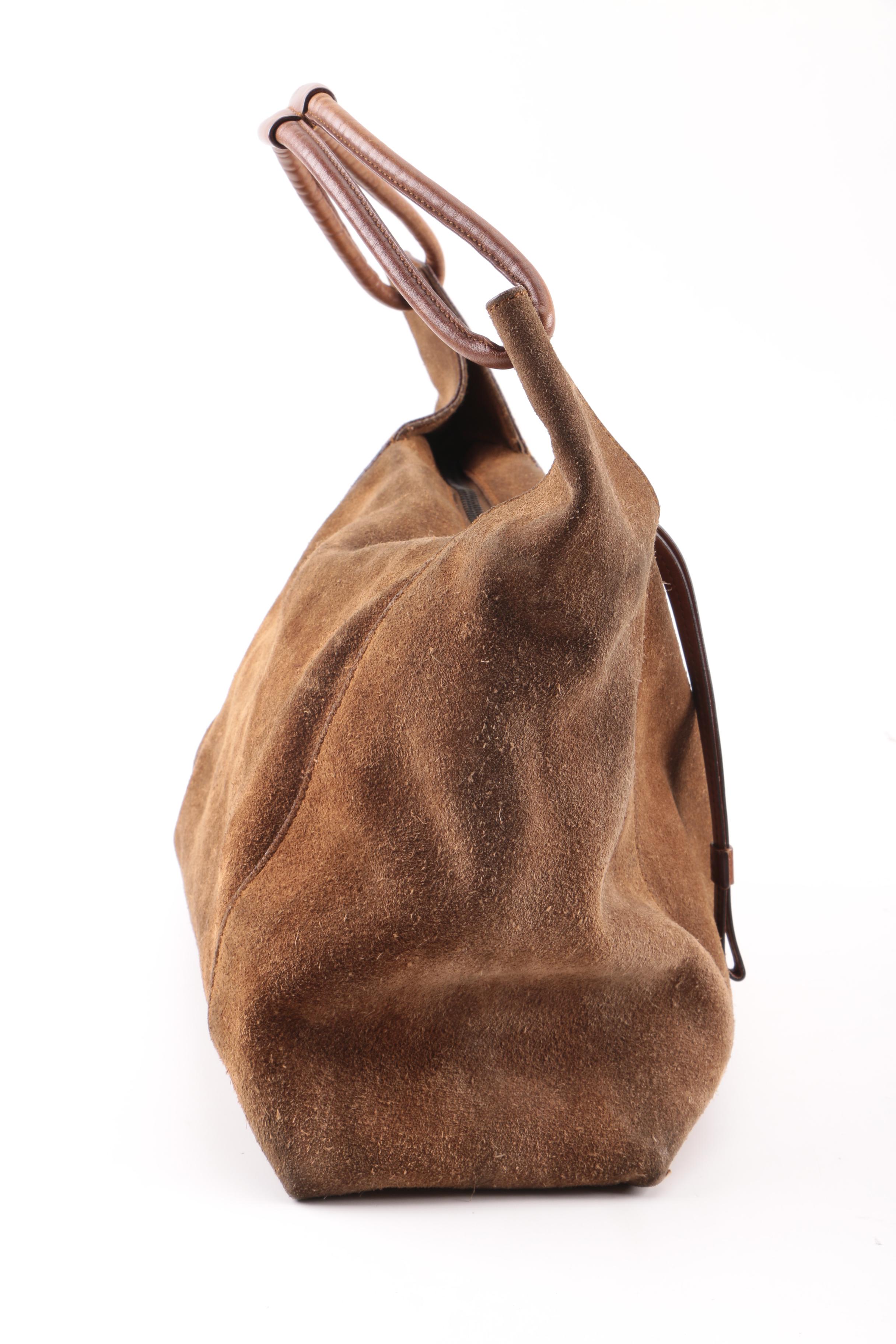 Vintage Gucci Brown Suede Hobo Bag