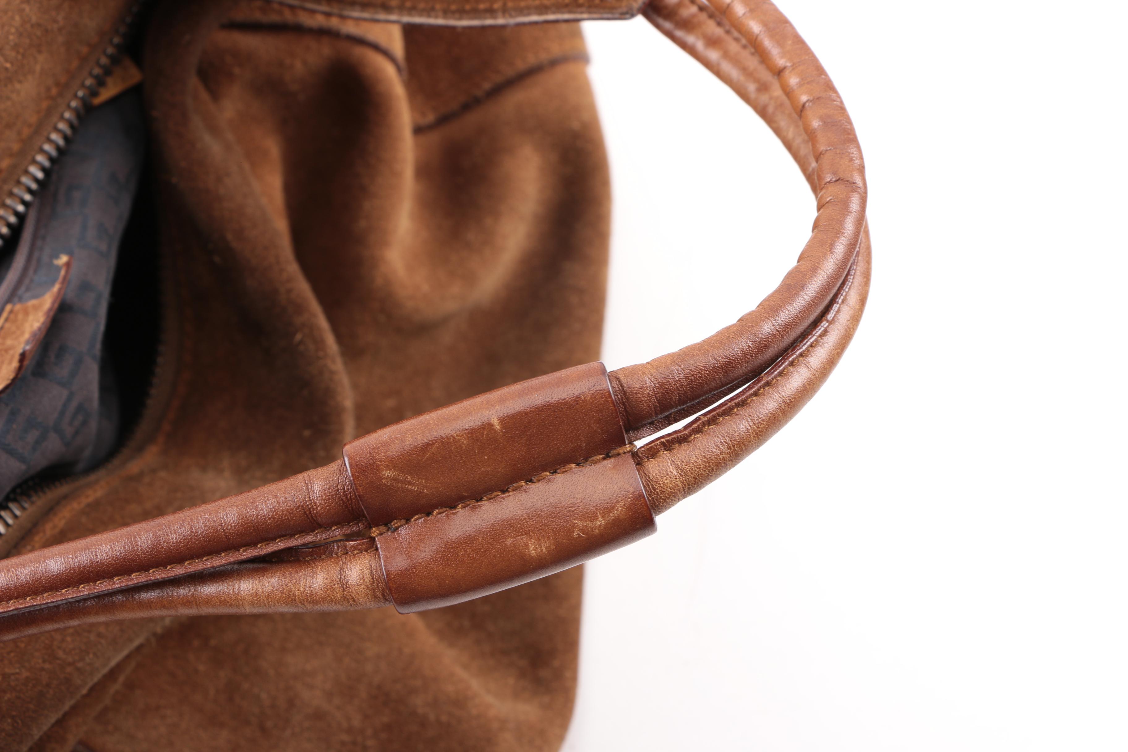 Vintage Gucci Brown Suede Hobo Bag