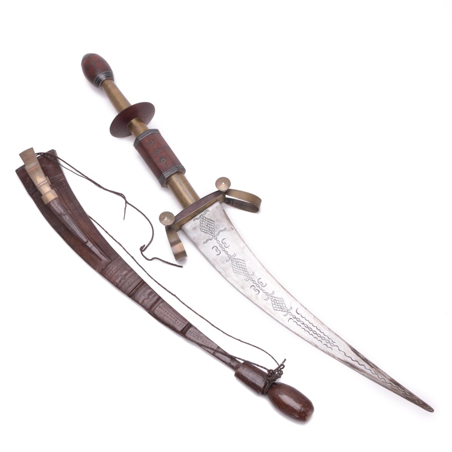 North African Style Decorative Sword with Scabbard and Daggers