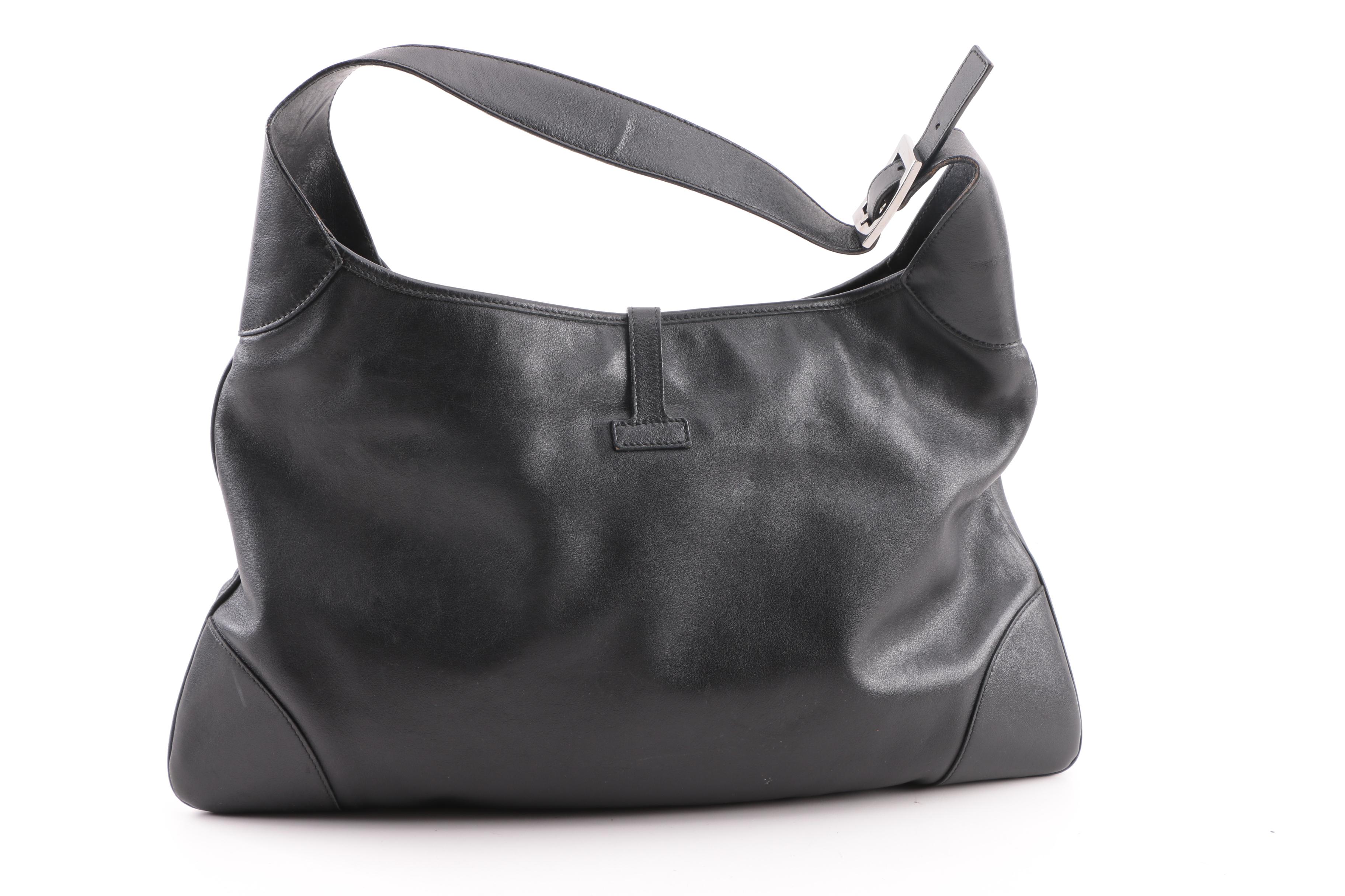 Vintage Gucci Black Leather Hobo Bag