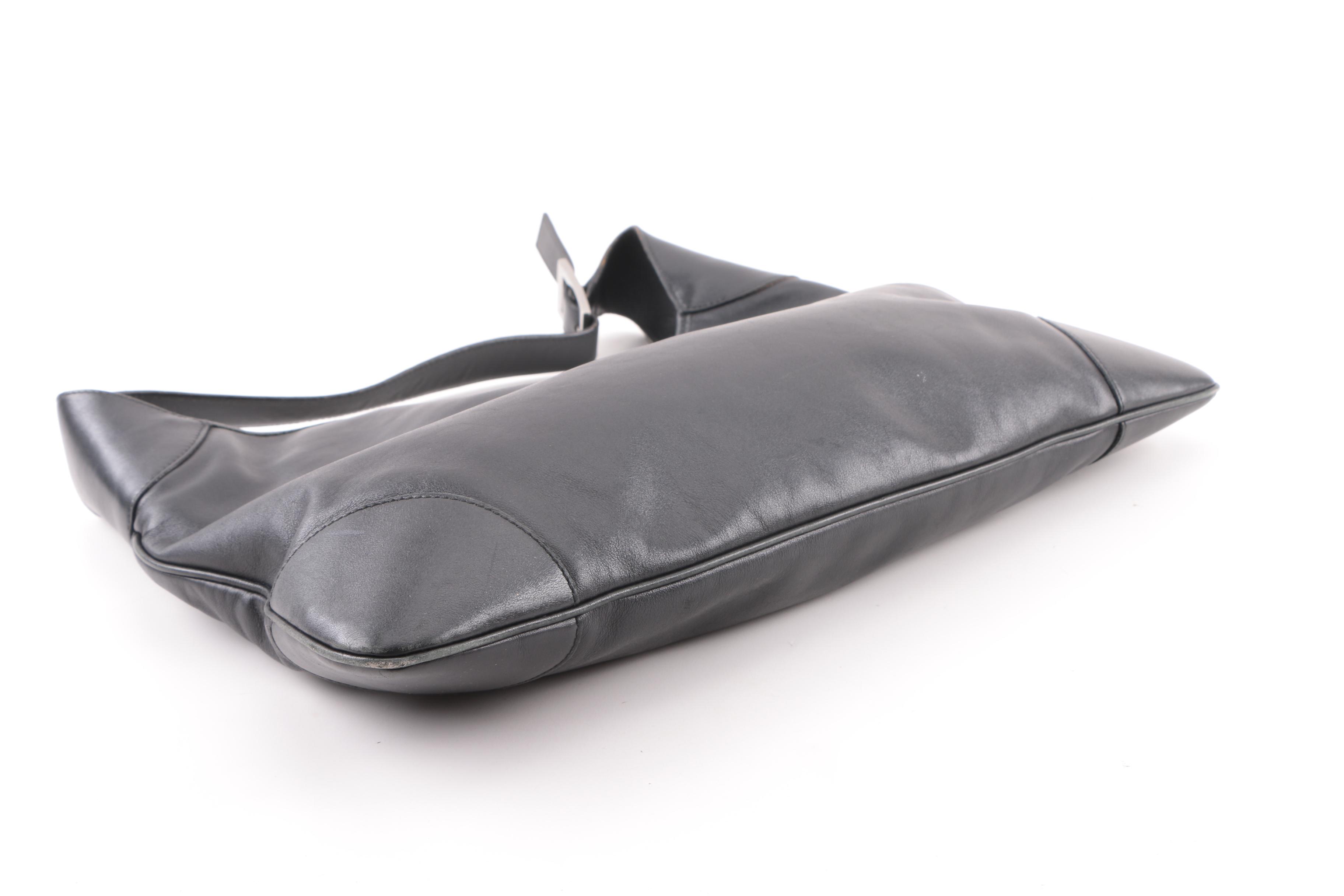 Vintage Gucci Black Leather Hobo Bag