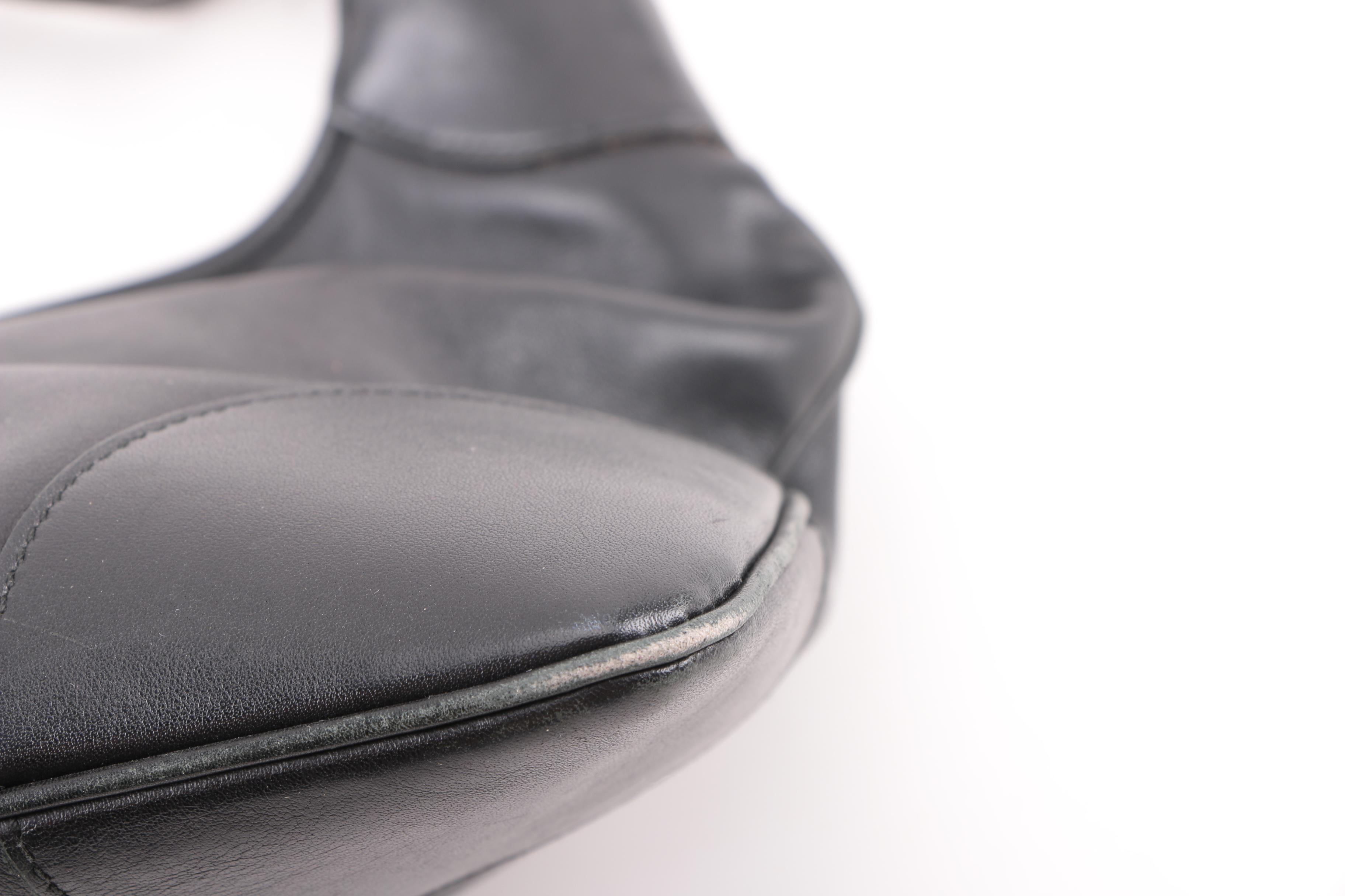 Vintage Gucci Black Leather Hobo Bag