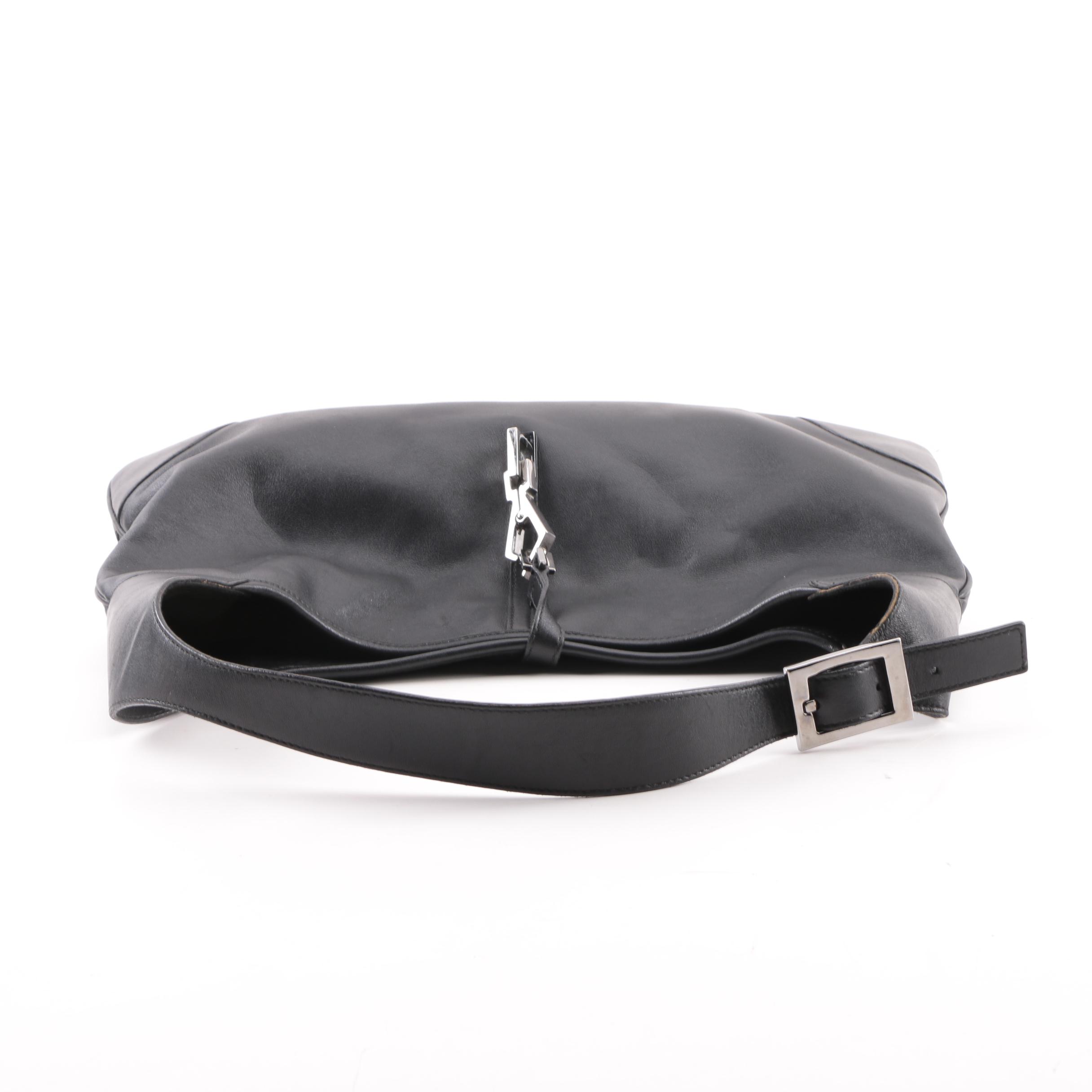 Vintage Gucci Black Leather Hobo Bag