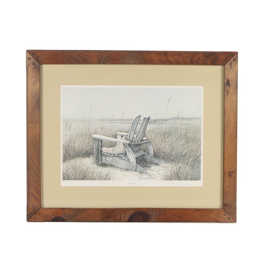 Judith Plucker Limited Edition Offset Lithograph "Sitting Place"