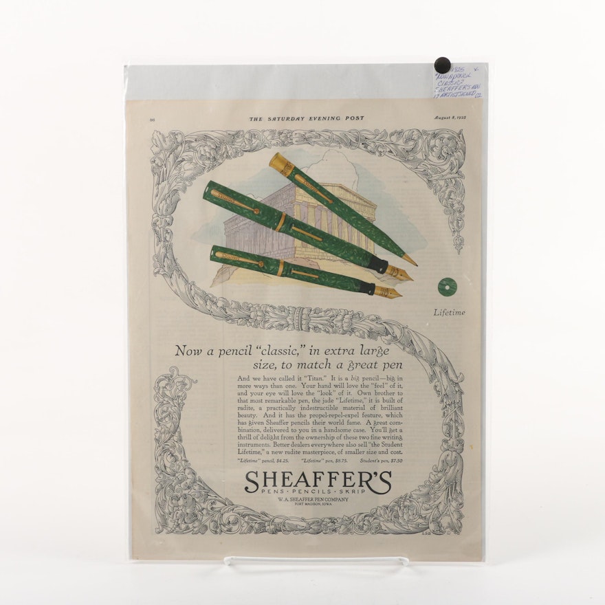 1925 Sheaffer's "Titan" Pencil Advertisement