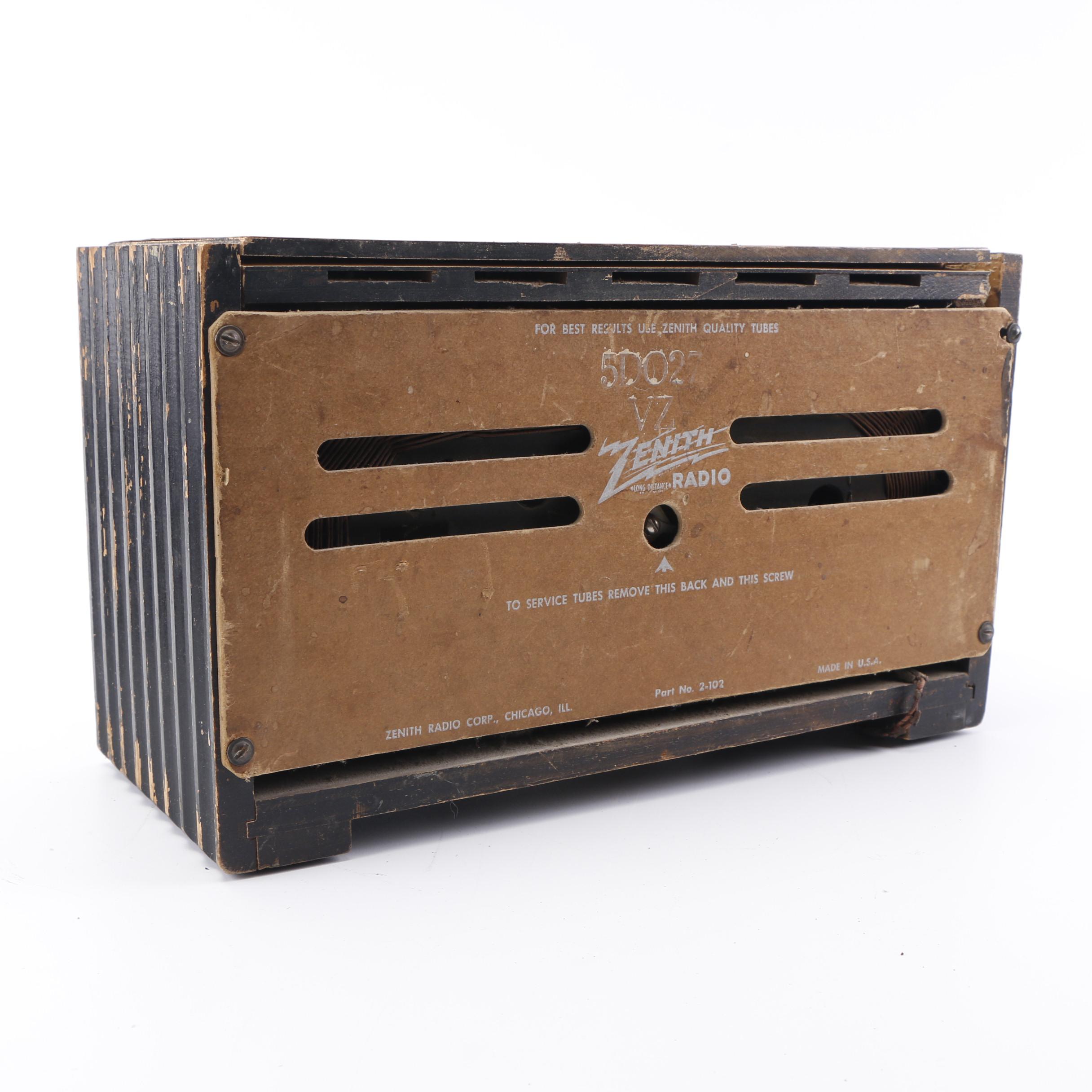 Vintage Columbia Record Player and Zenith Radio