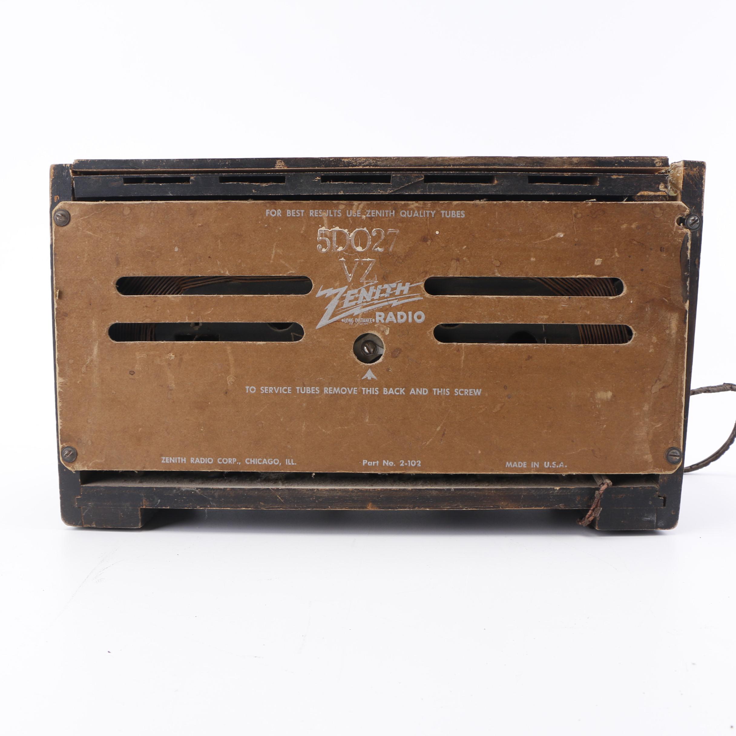 Vintage Columbia Record Player and Zenith Radio