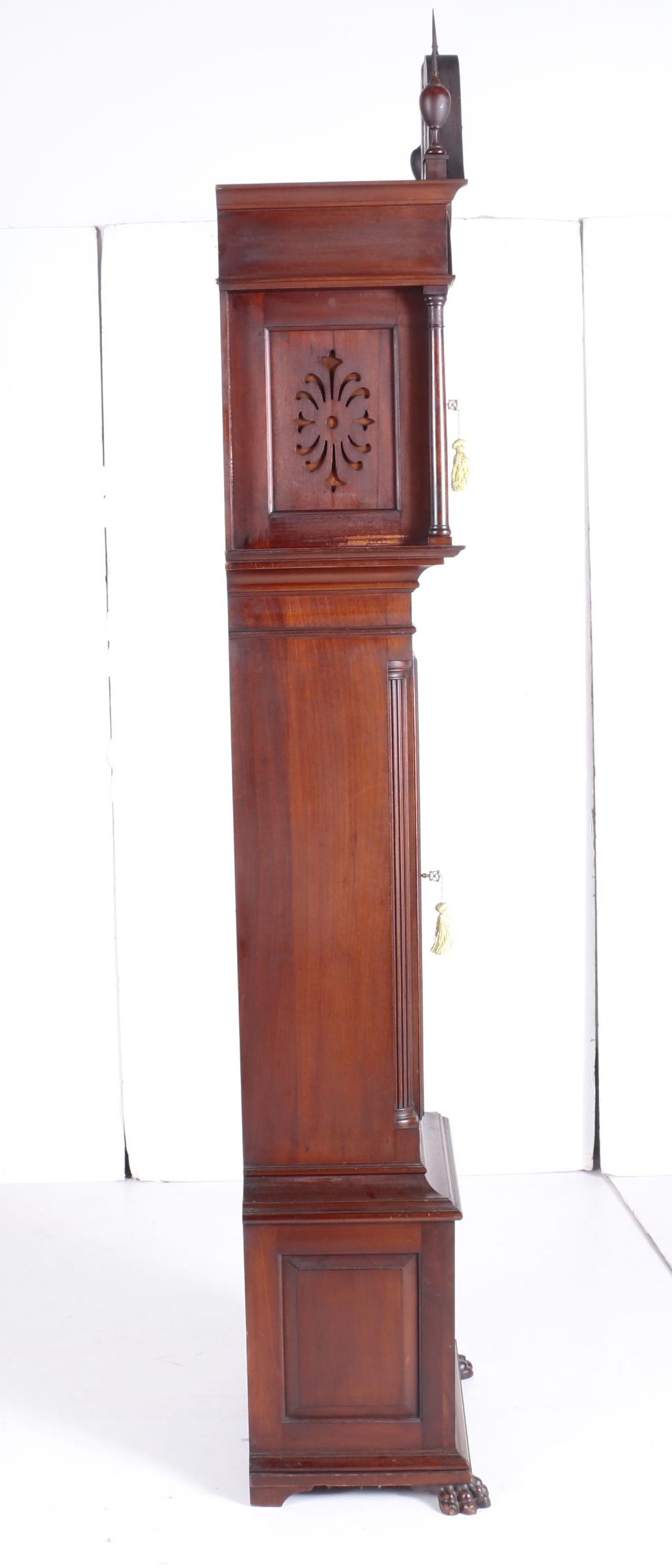 American Mahogany Tall Case Clock by Nelson H. Brown of Boston, Circa 1900
